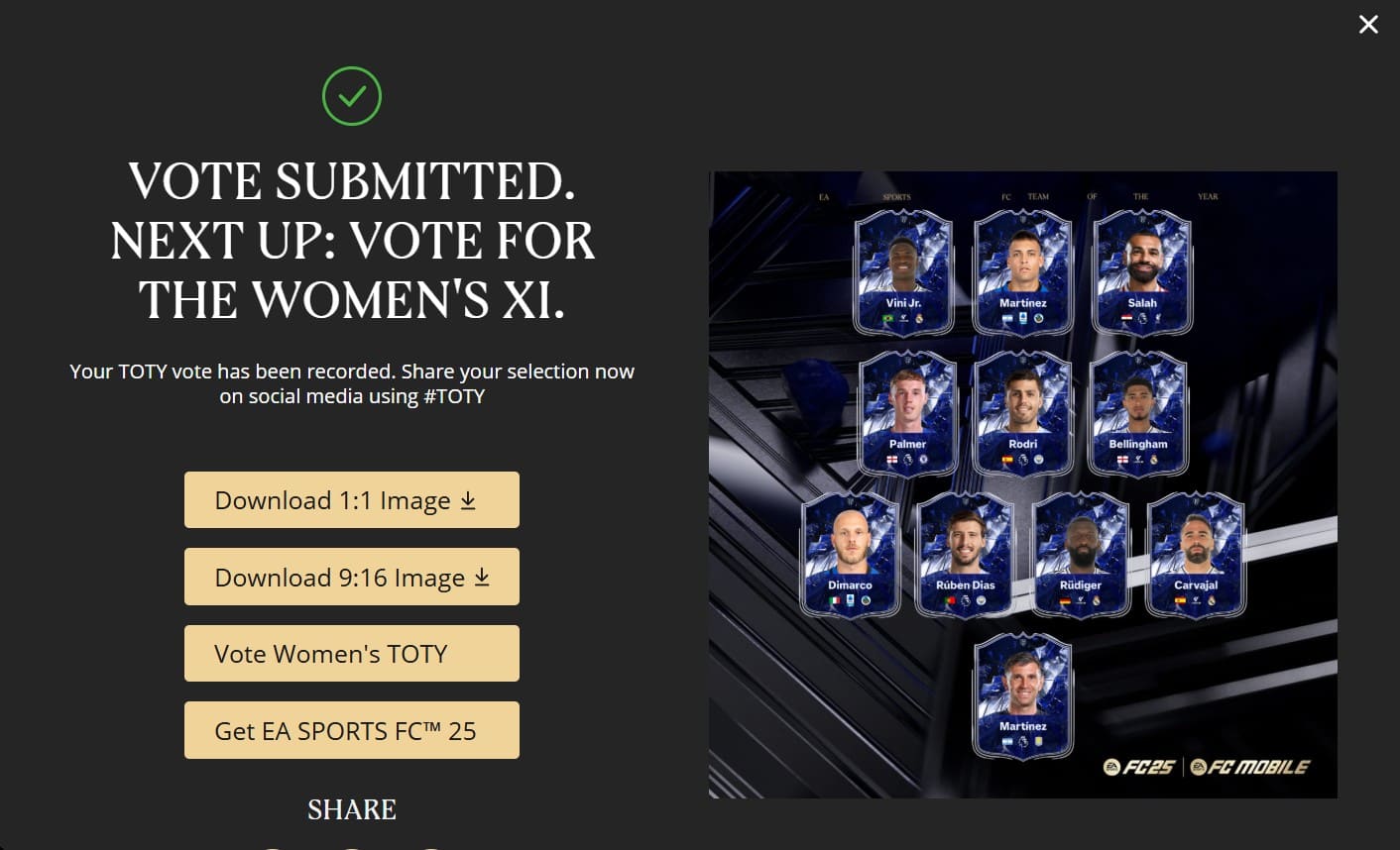 FC 25 FC Mobile Team of the Year TOTY Voting, EA Sports FC 25 Mobile TOTY