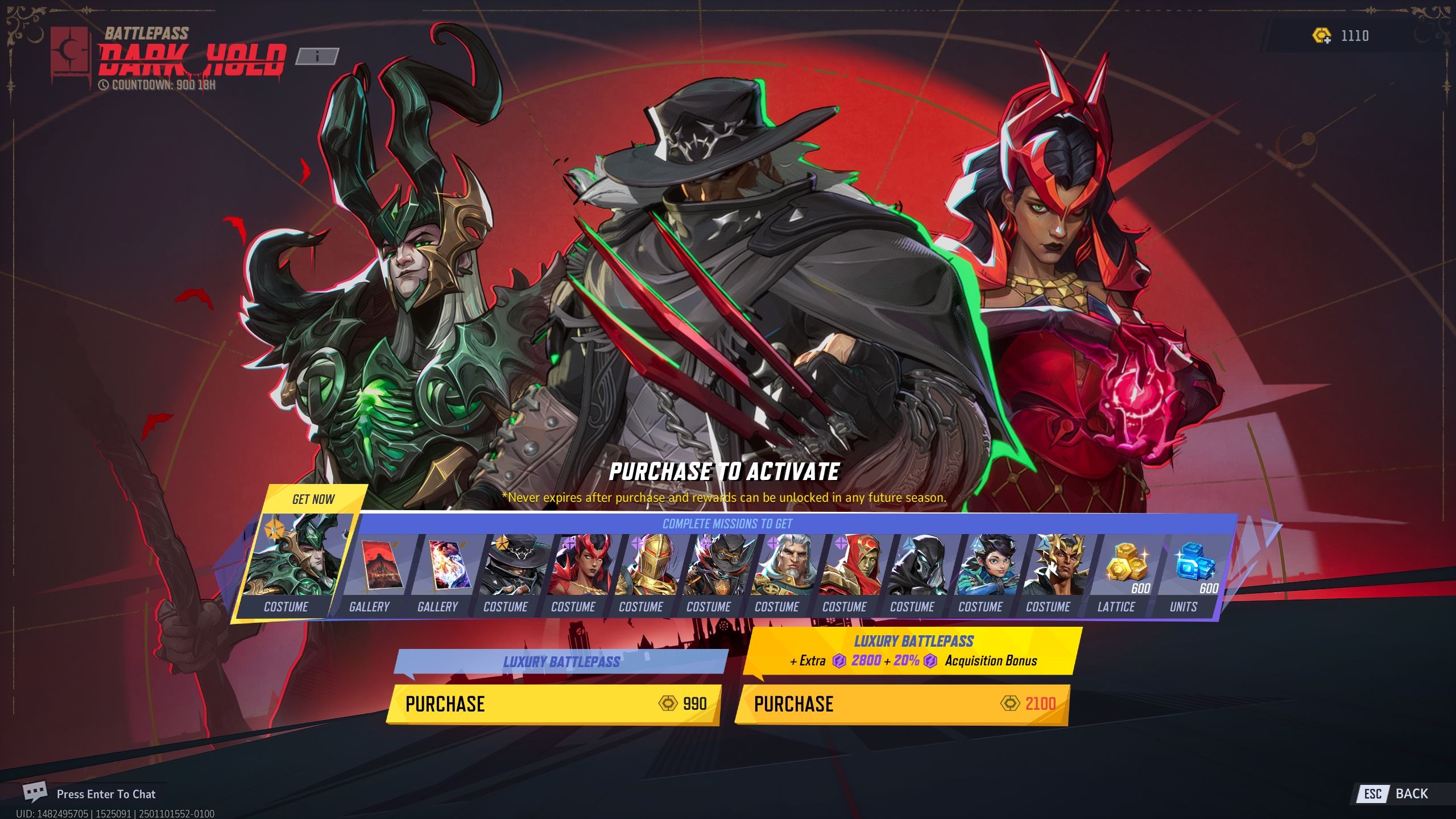 Purchase the Luxury battlepass menu - Marvel Rivals