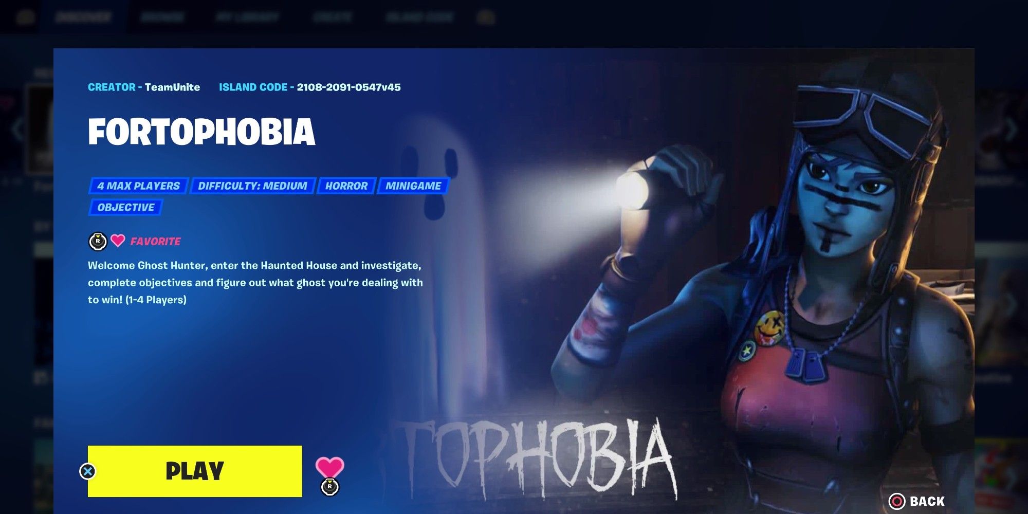 the fortophobia map in fortnite's creative