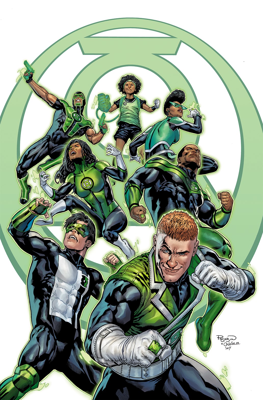 Fernando Pasarin and Oclair Albert's main cover for Green Lantern Corps #1.