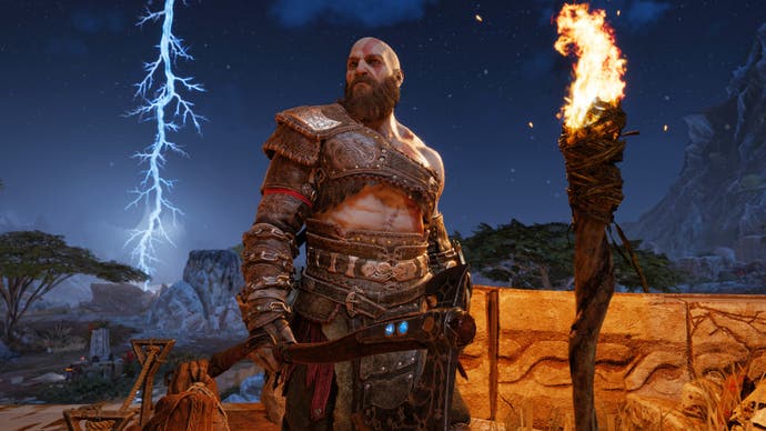 Kratos in God of War Ragnarok on PC