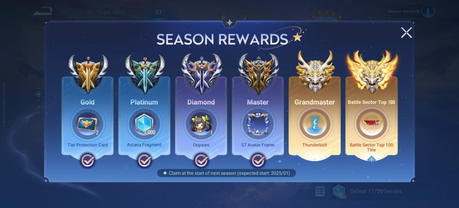 Honor of Kings Ranked Season 7 Rewards, HOK Ranked Season 7 Rewards