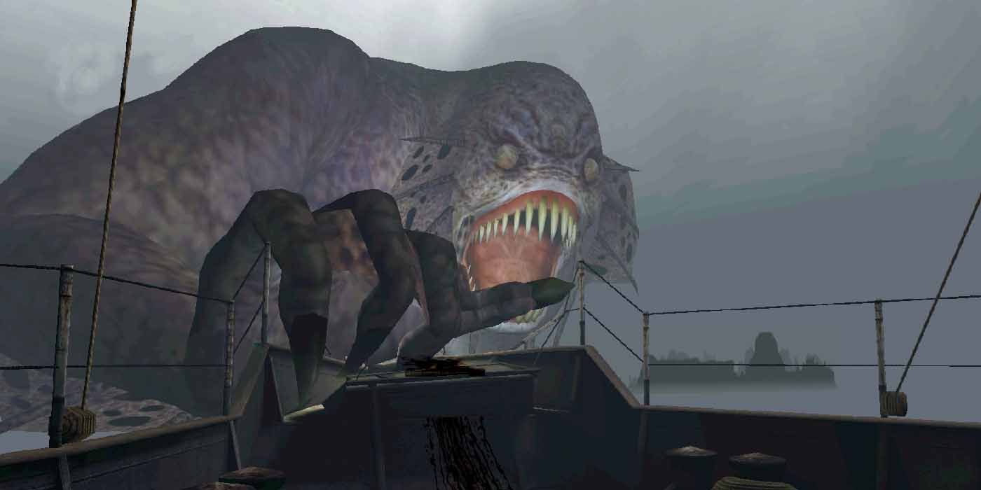 Call of Cthulhu: Dark Corners of the Earth - A Giant Purple Creature Emerging From The Sea.