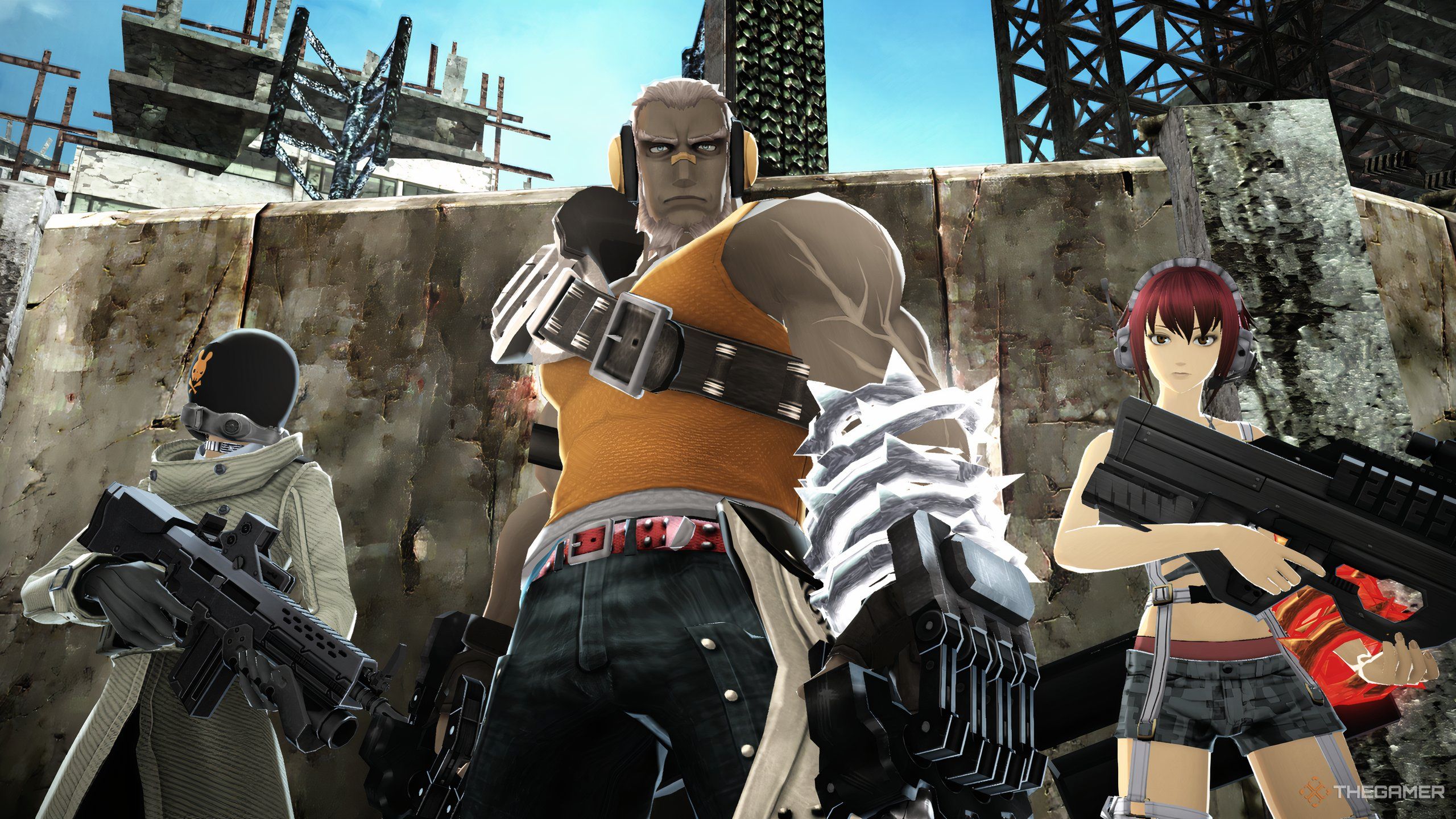 The Protagonist's party in Freedom Wars: Remastered.