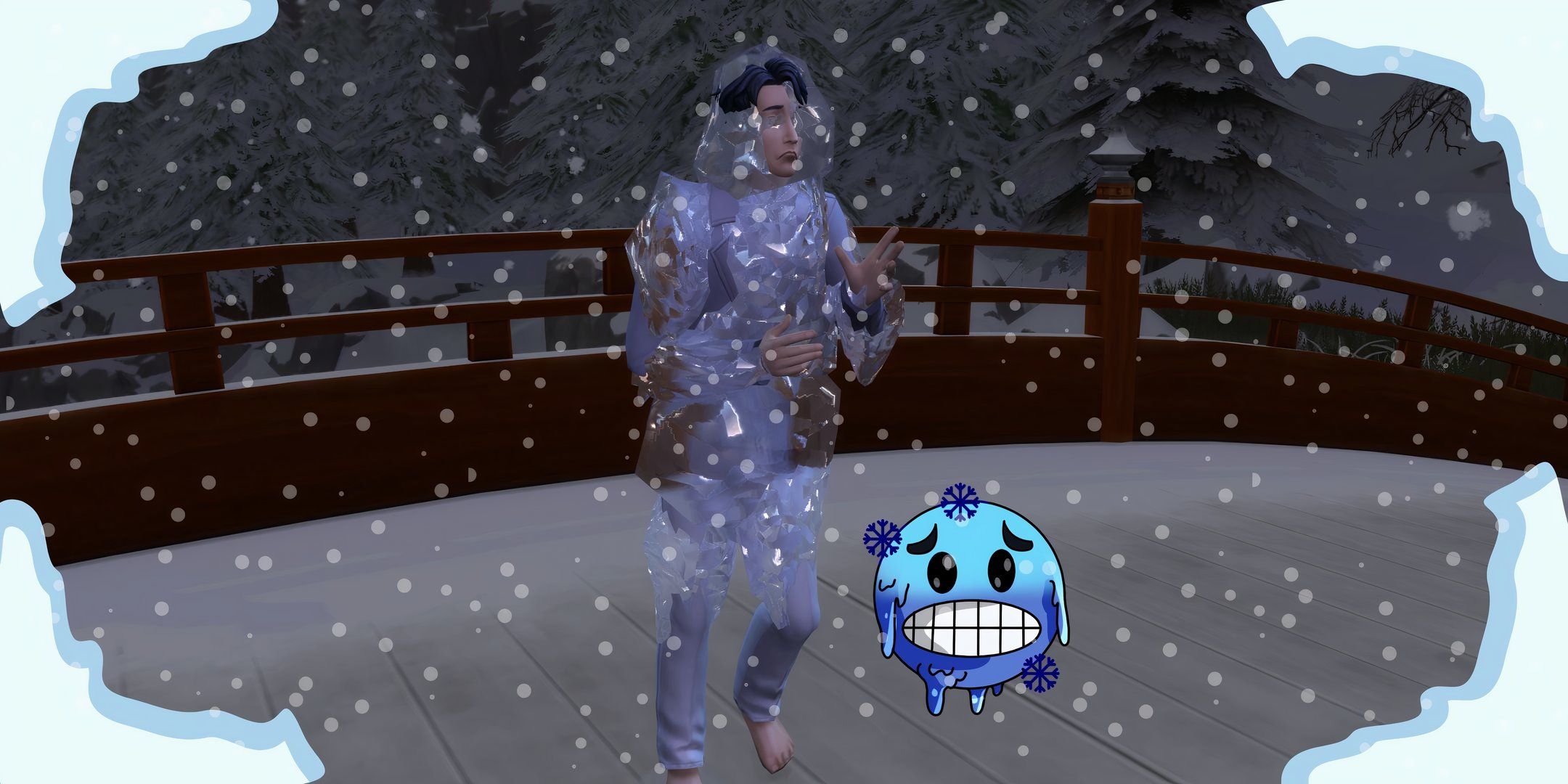 The Sims 4: An Image Of A Sim Freezing To Death