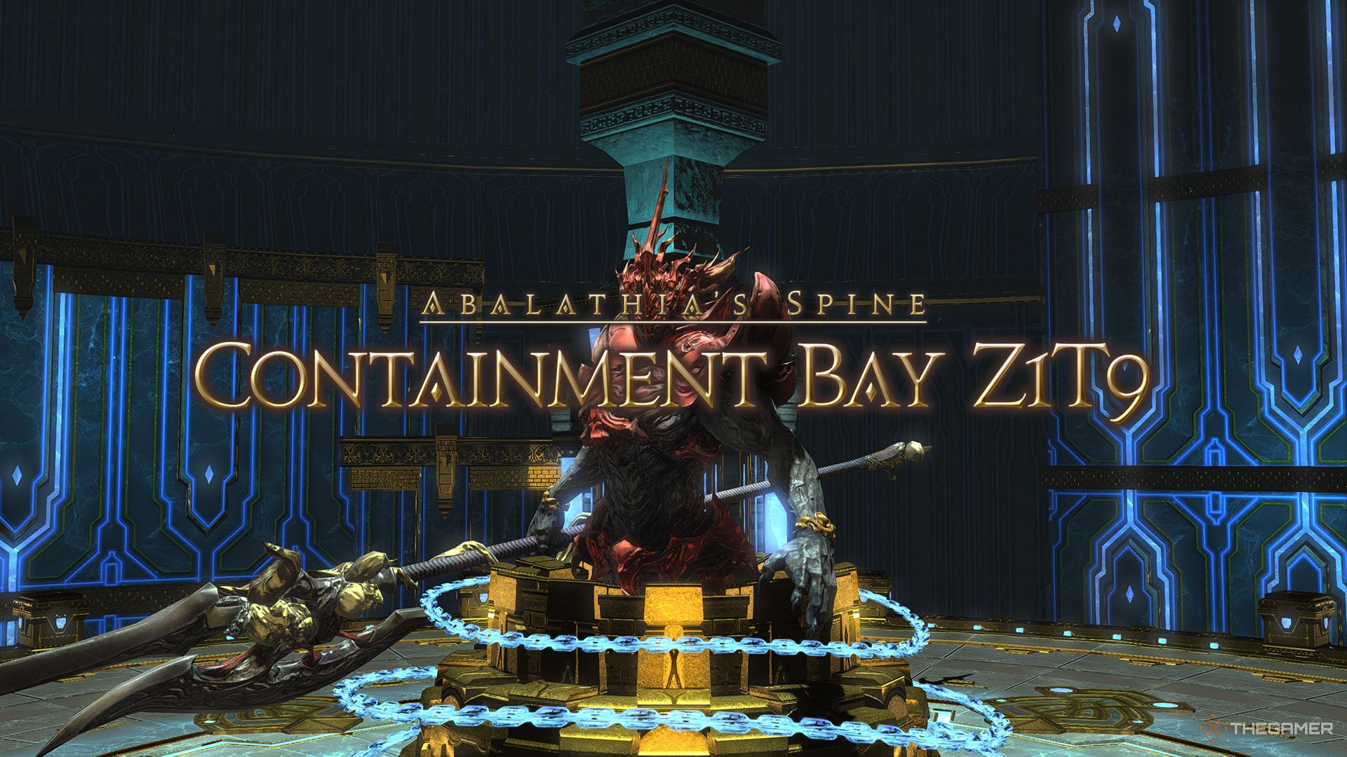 The title intro for Containment Bay Z1T9 in Final Fantasy 14.