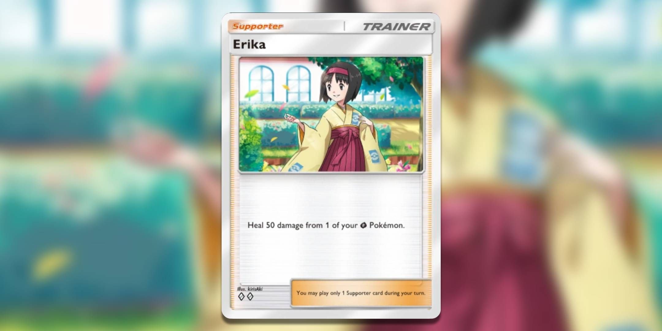 The Pokemon TCG Pocket card Erika by kirisAki.