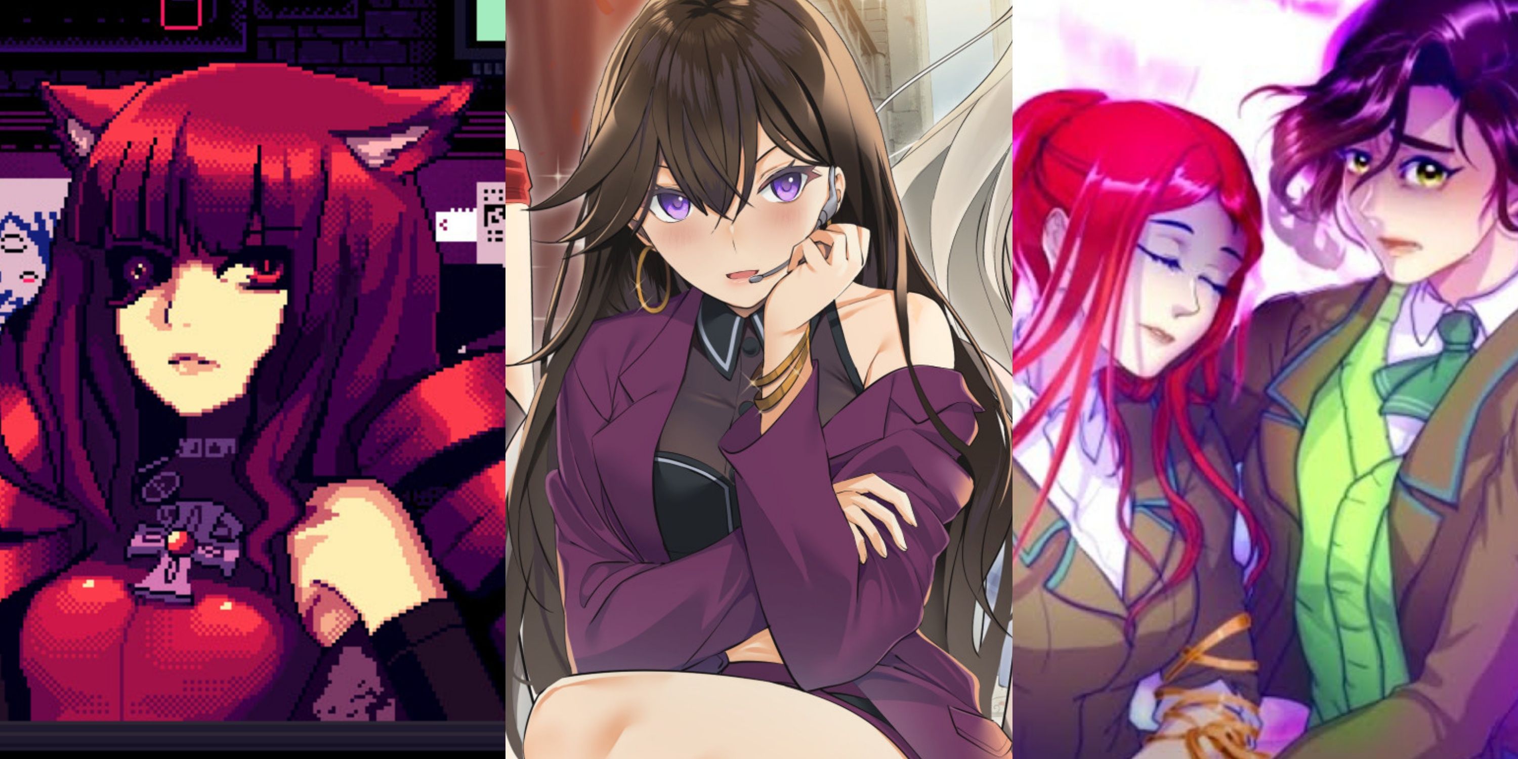 Isabella from VA11 Hall-A, Kat from Find Love Or Die Trying, Lyra and Sidney from Death Becomes You