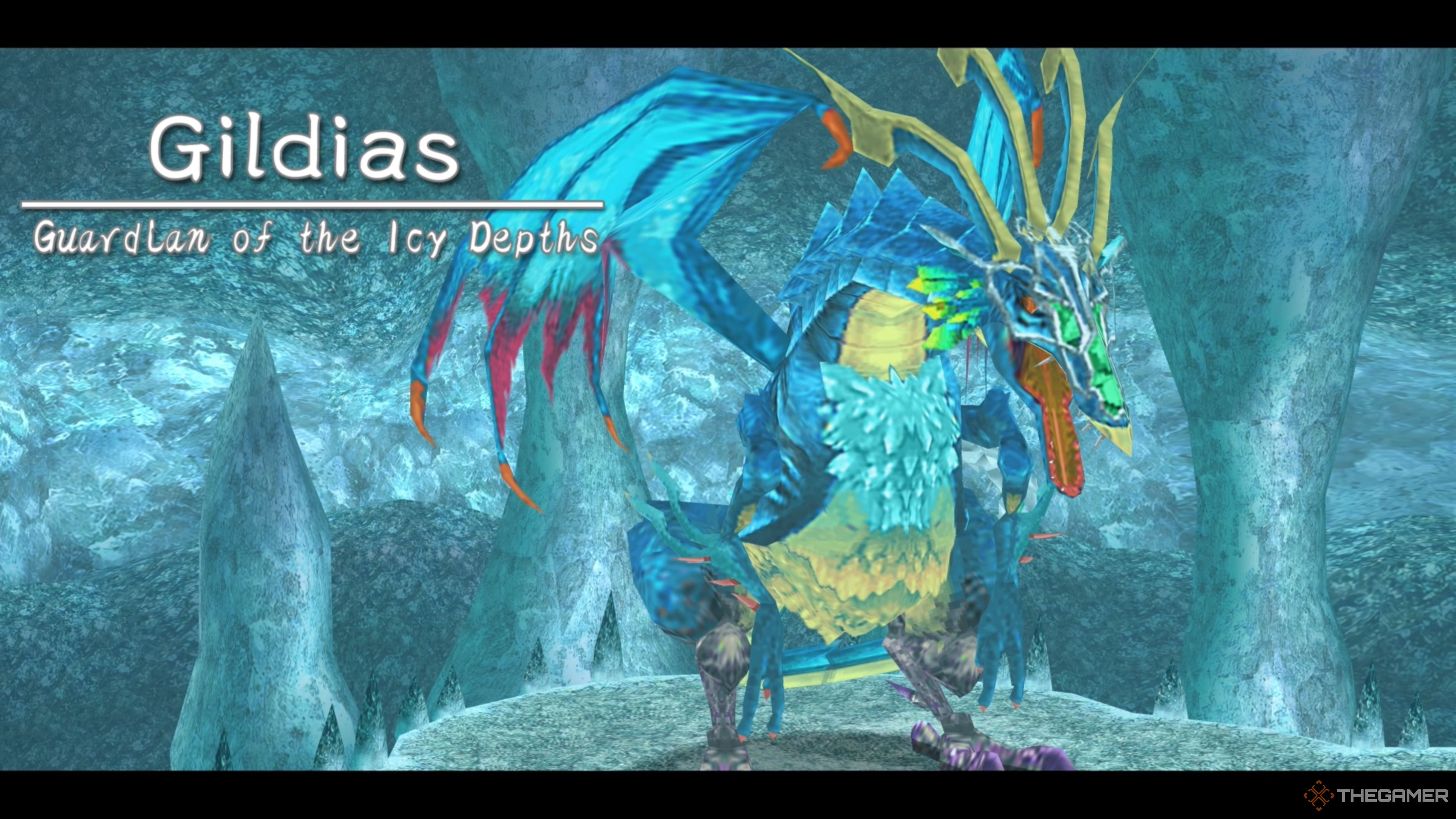 Gildias, Guardian of the Icy Depth, advancing toward Adol in Ys Memoire: The Oath in Felghana.