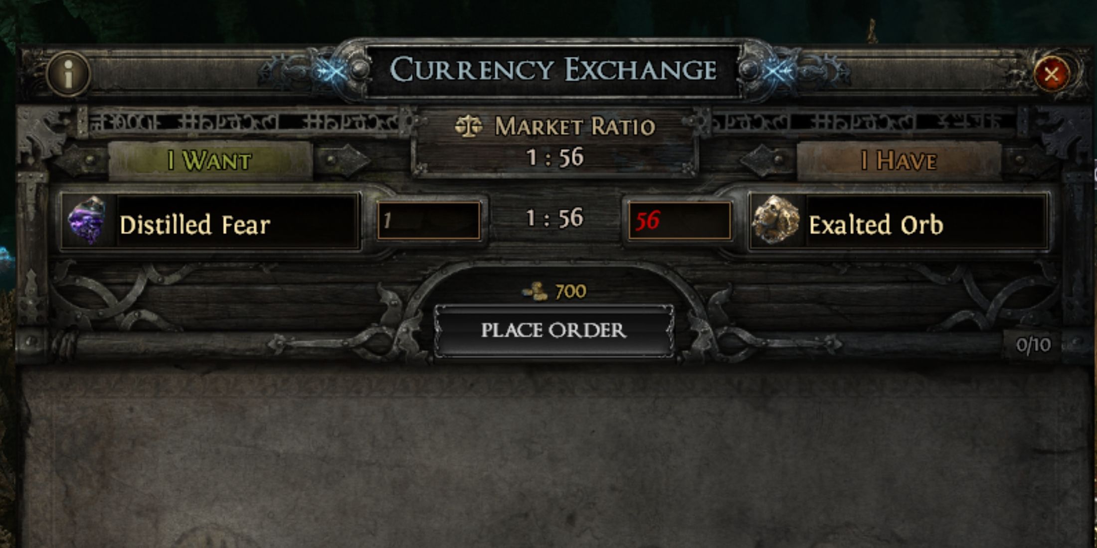 asking for distilled fear in the currency exchange in path of exile 2