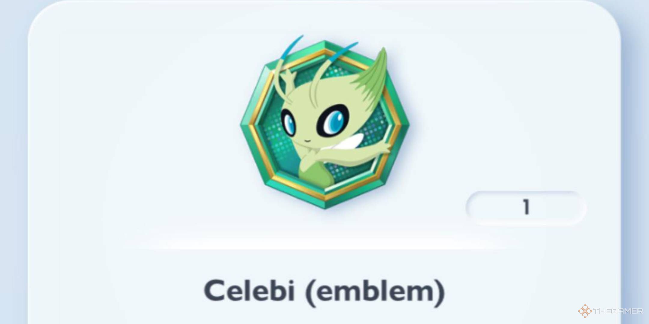 The Celebi Emblem's description page.