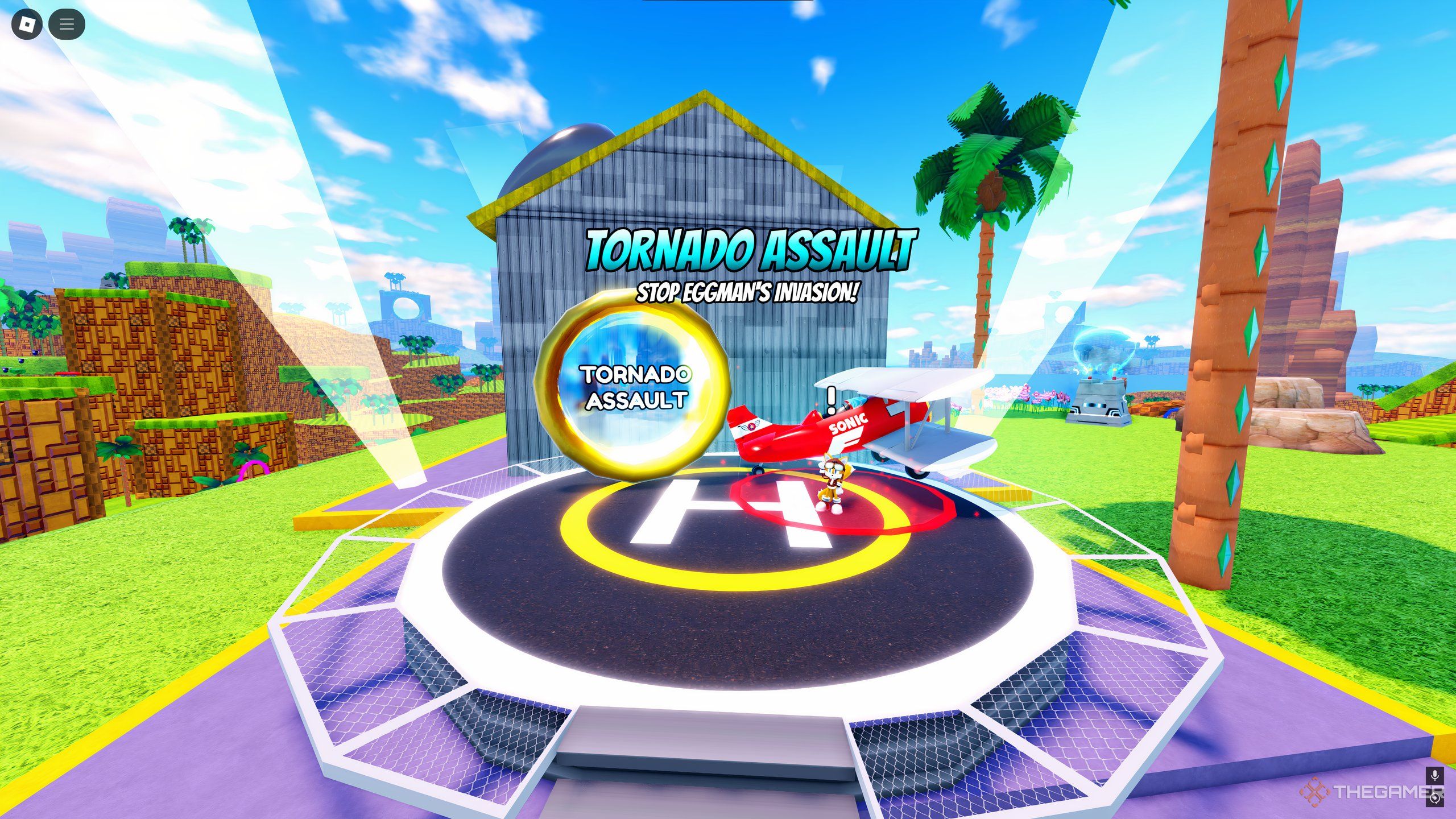 The Tornado Assault Event, in Emerald Hill Zone in Roblox: Sonic Speed Simulator.