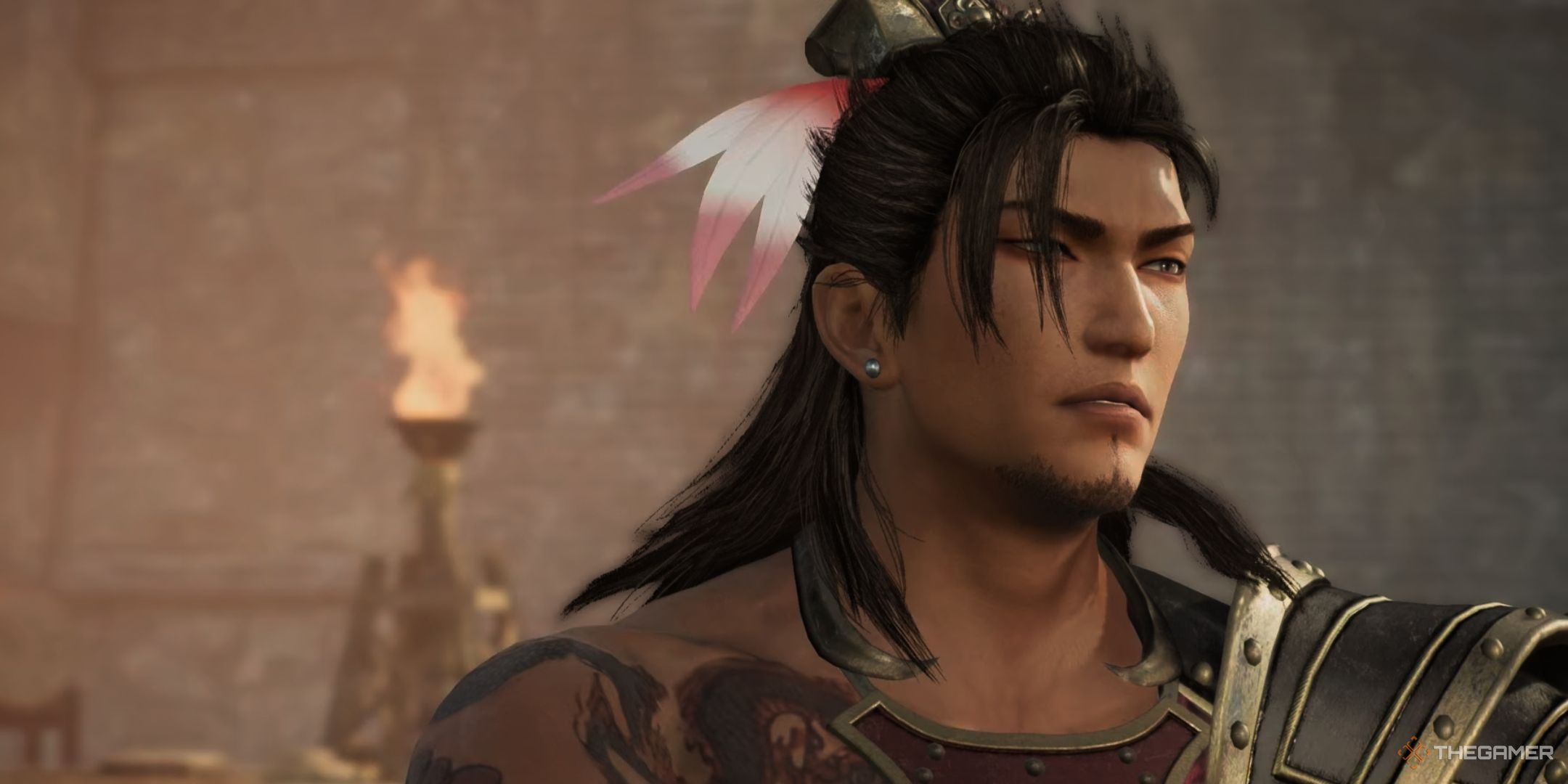 a closeup of gan ning in dynasty warriors: origins.