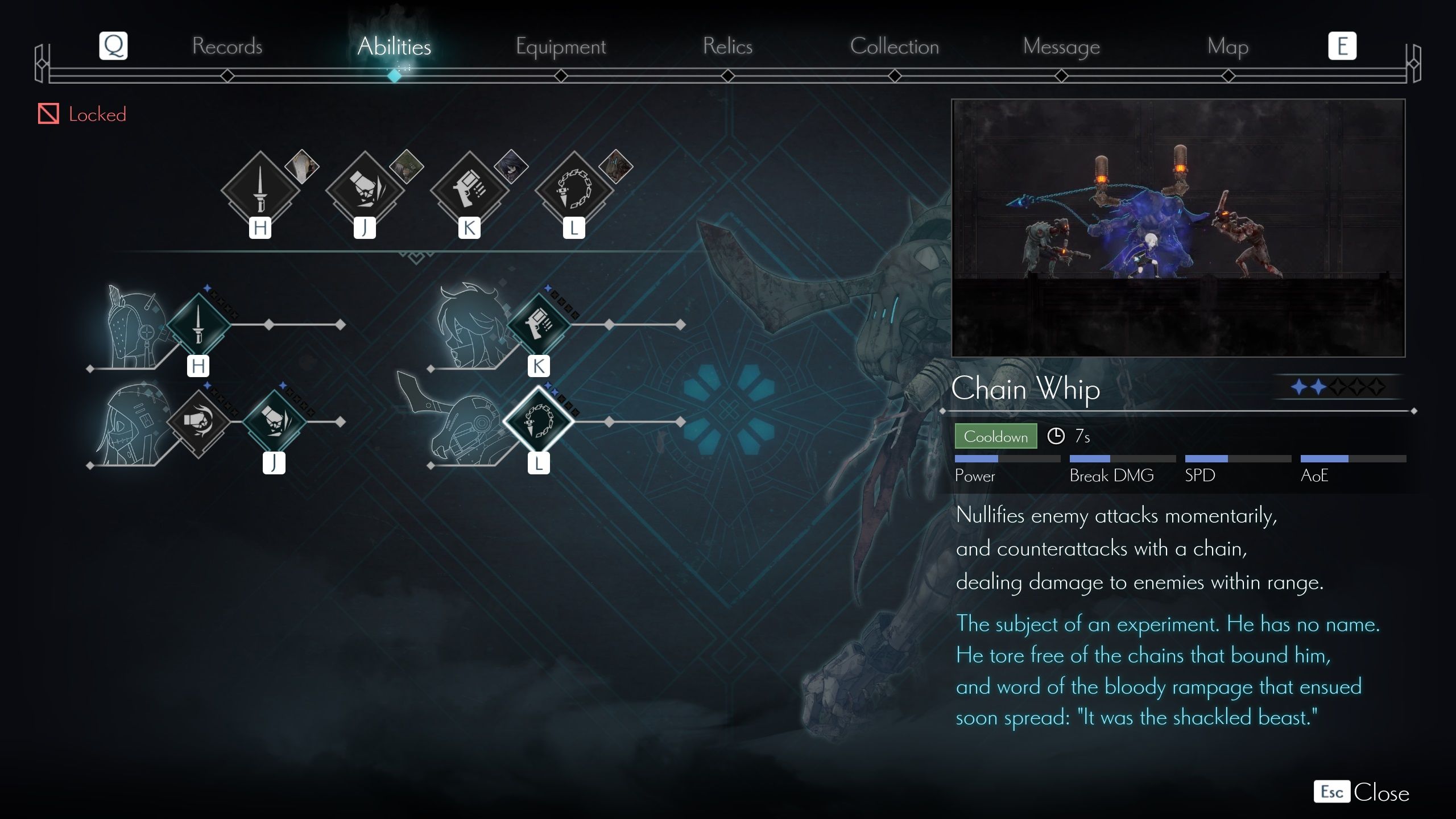 Chain Whip skill overview via the abilities panel in-game.