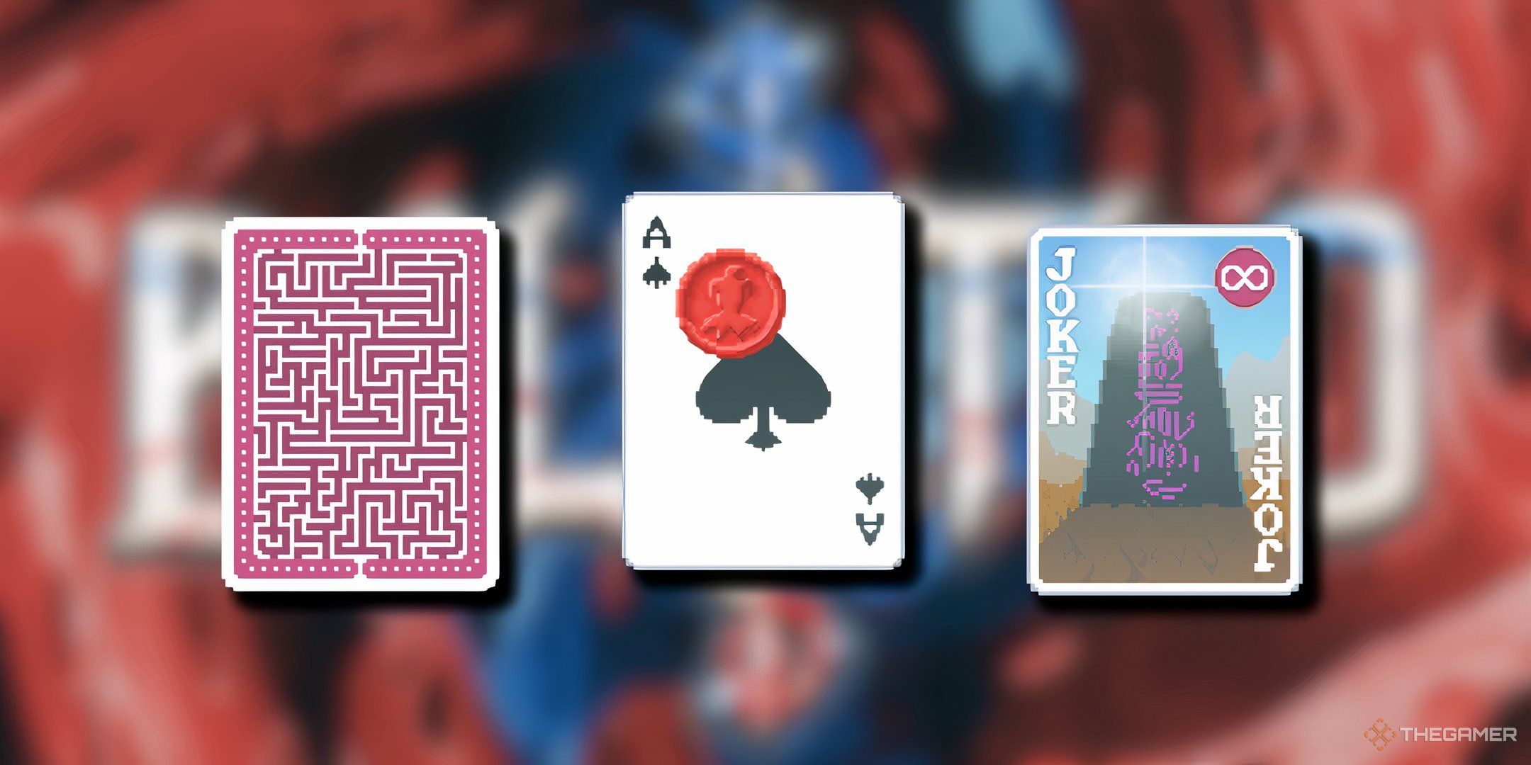 Challenge Deck card back, Red Seal Ace of Spades, and Eternal Obelisk floating in front of the Balatro logo.