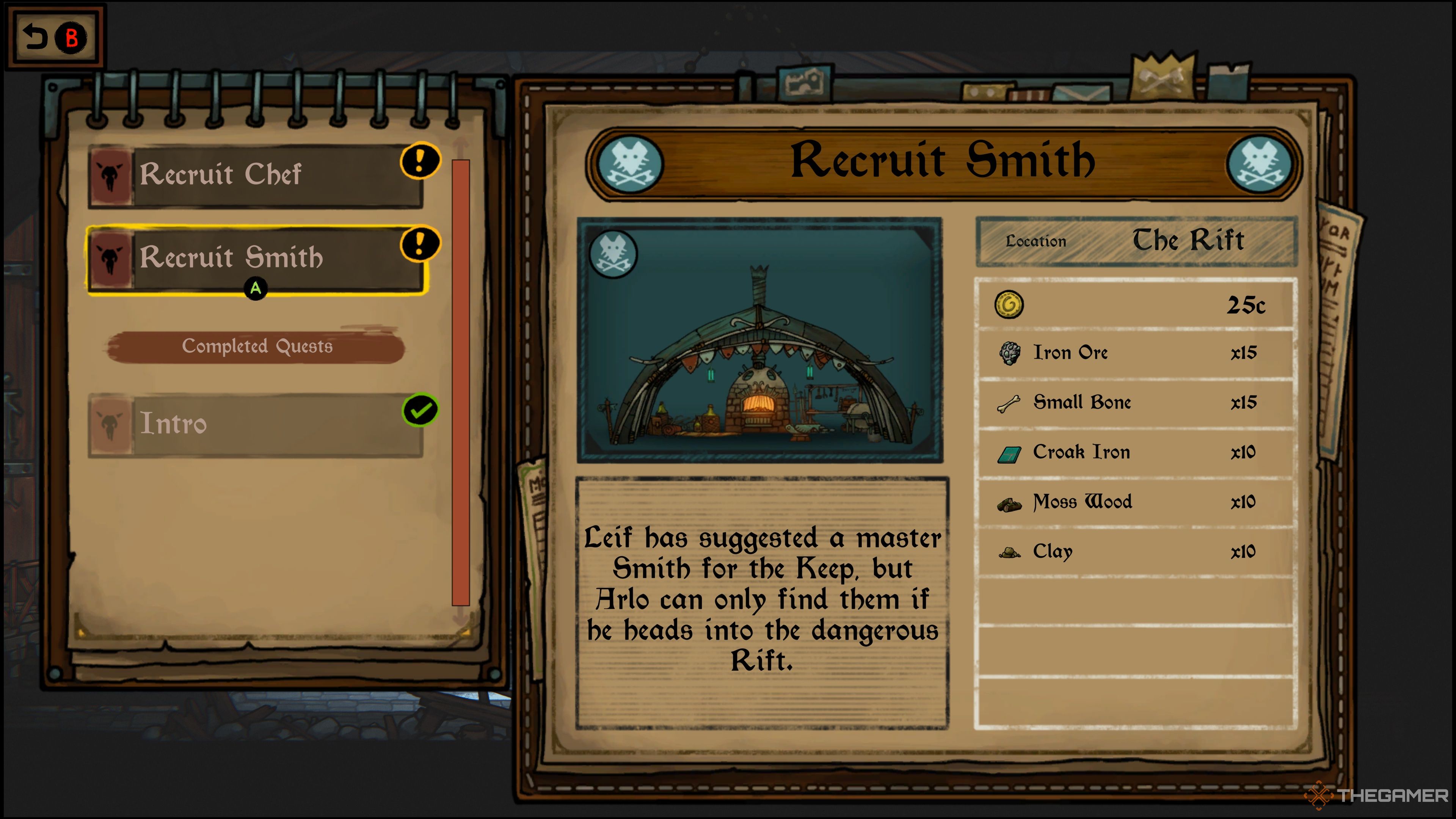 The book that starts the quest to Recruit Smith in Tails Of Iron 2: Whiskers Of Winter.