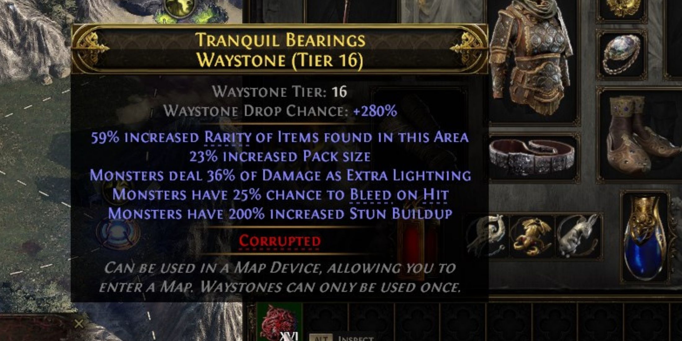 a tier 16 waystone in path of exile 2