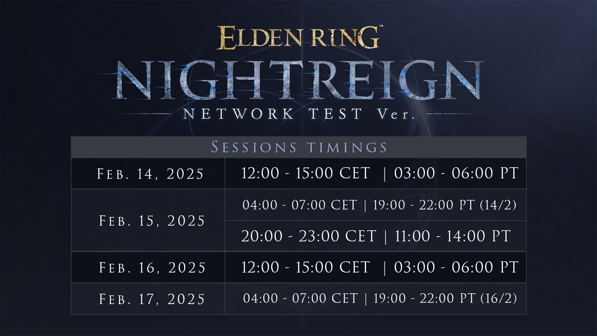 Elden Ring Nightreign beta dates