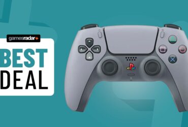 PlayStation 30th Anniversary DualSense controller with best deal badge on a blue background