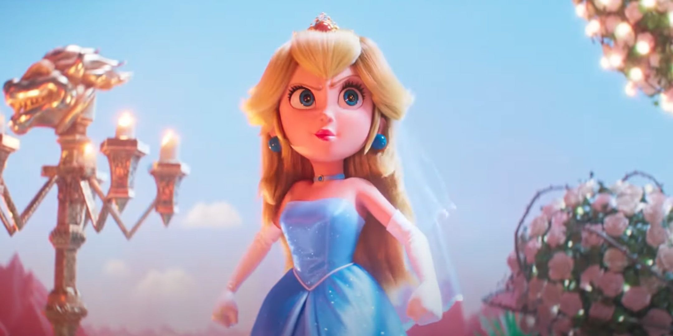 Ice Peach preparing to fight Bowser in The Super Mario Bros. Movie