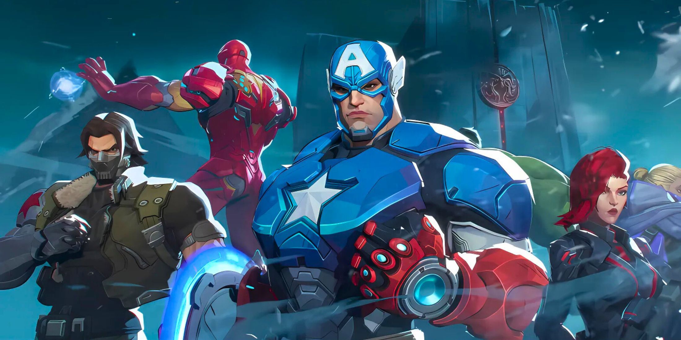 Winter Soldier, Iron Man, Capt American, and Black Widow from Marvel Rivals