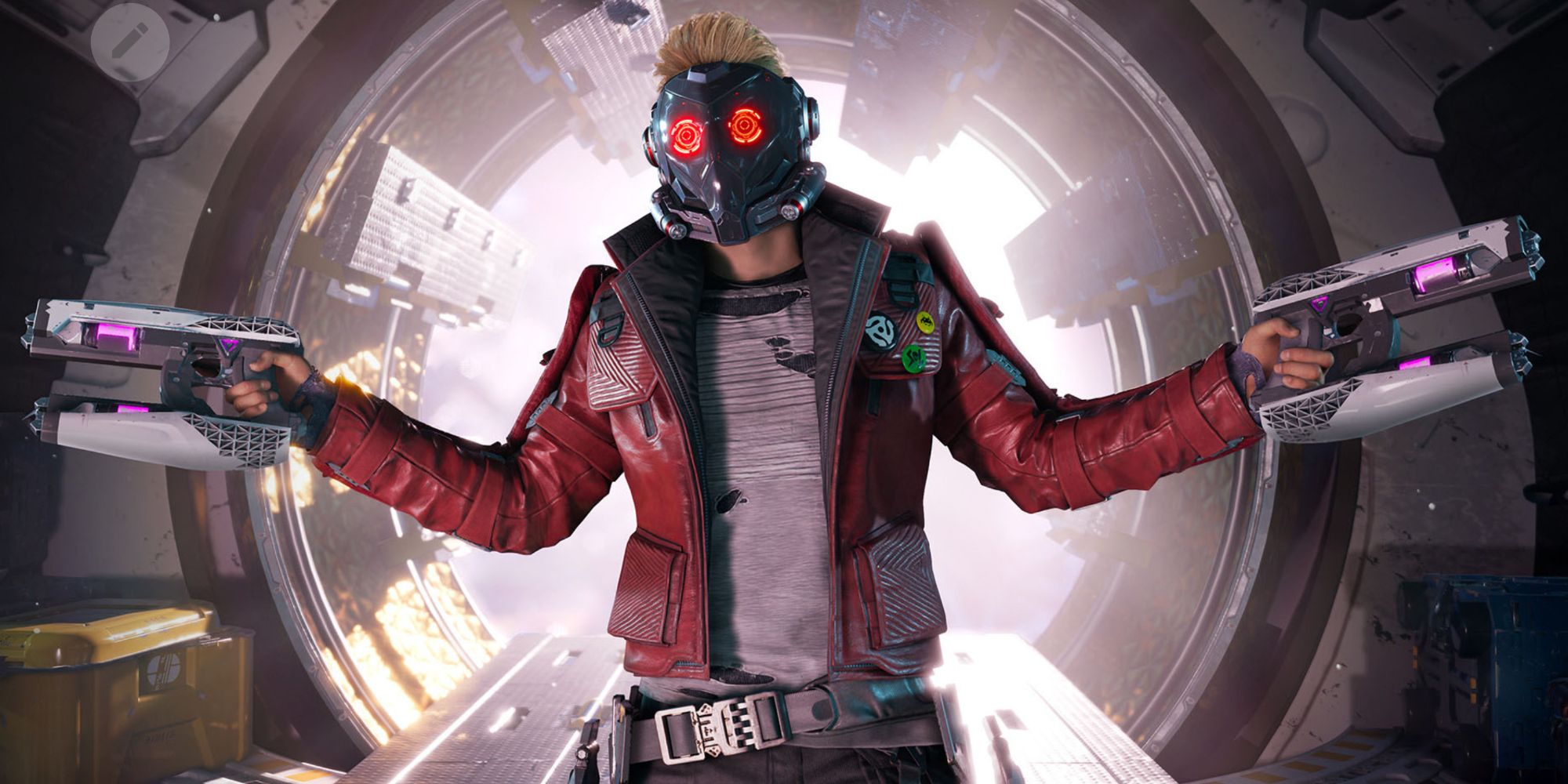 Peter Quill holding his Element Guns in Marvel's Guardians of the Galaxy.