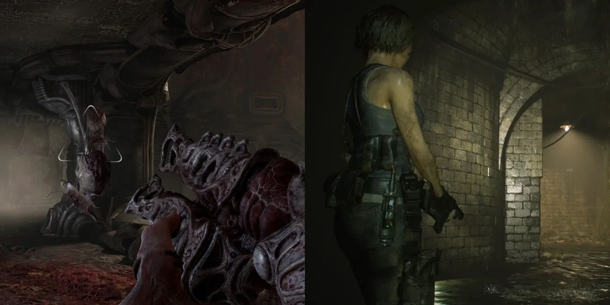 Scorn on the left and Resident Evil 3 on the right