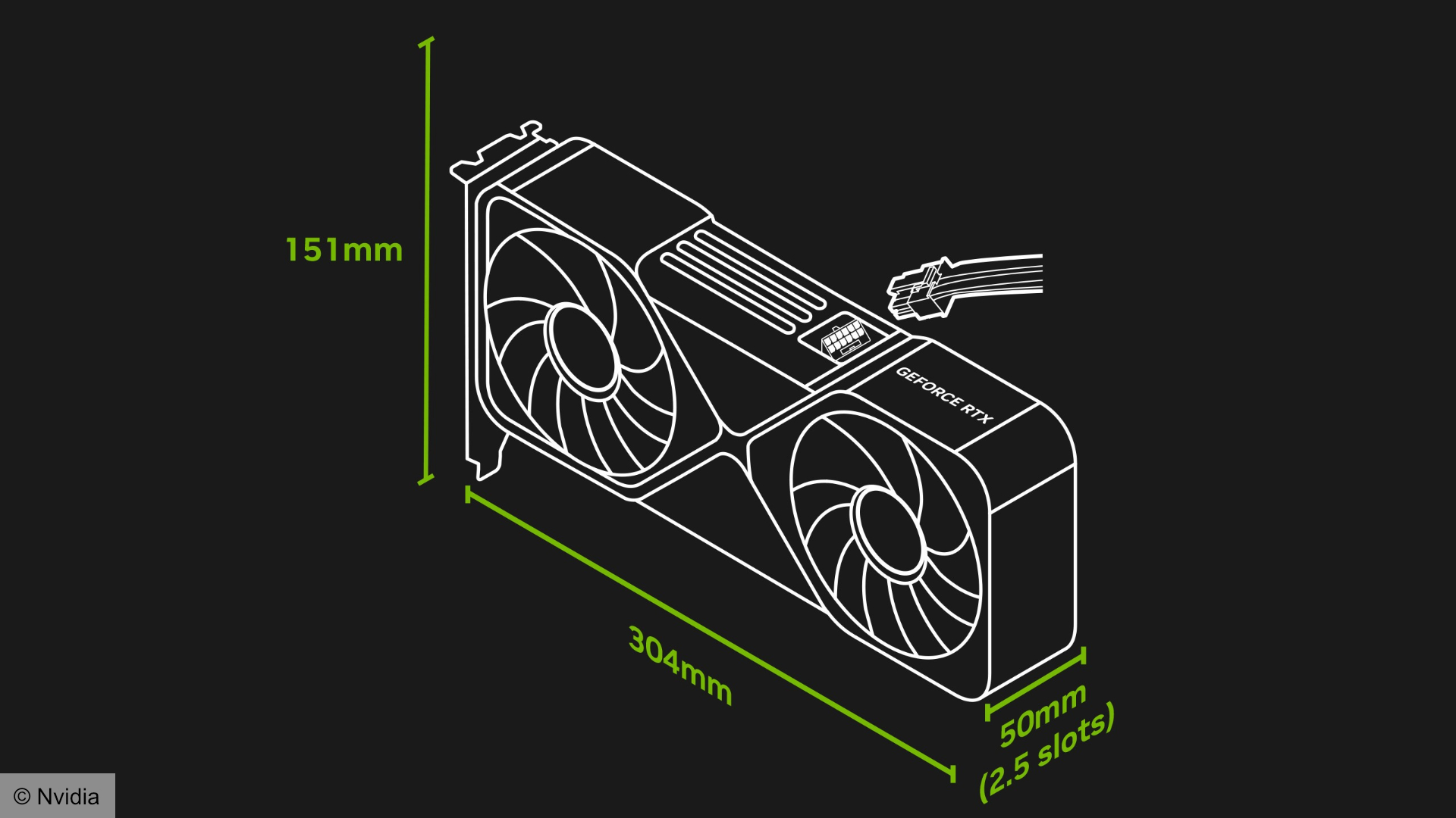 Nvidia SFF-Ready certification guide showing dimension sizes.