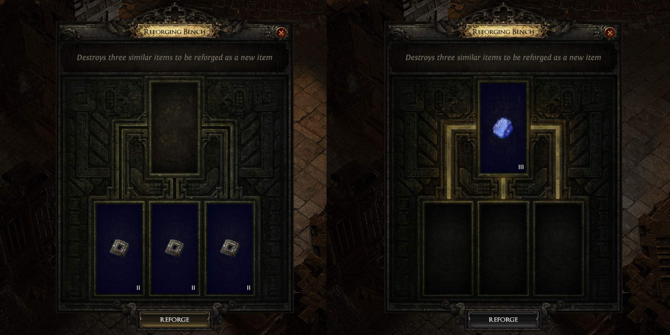 Path of Exile 2 Reforging Bench Crafting Screen Waystones