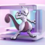 Pokemon Fan Uses 3D Printer to Build 4 Foot Tall Mewtwo Statue