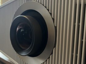 Close up on lens of Sony BRAVIA Projector 8 (VPL-XW6100ES)