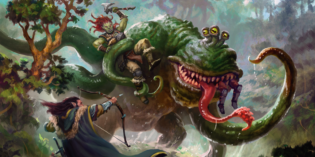 Ranger attacks froghemoth devouring party.