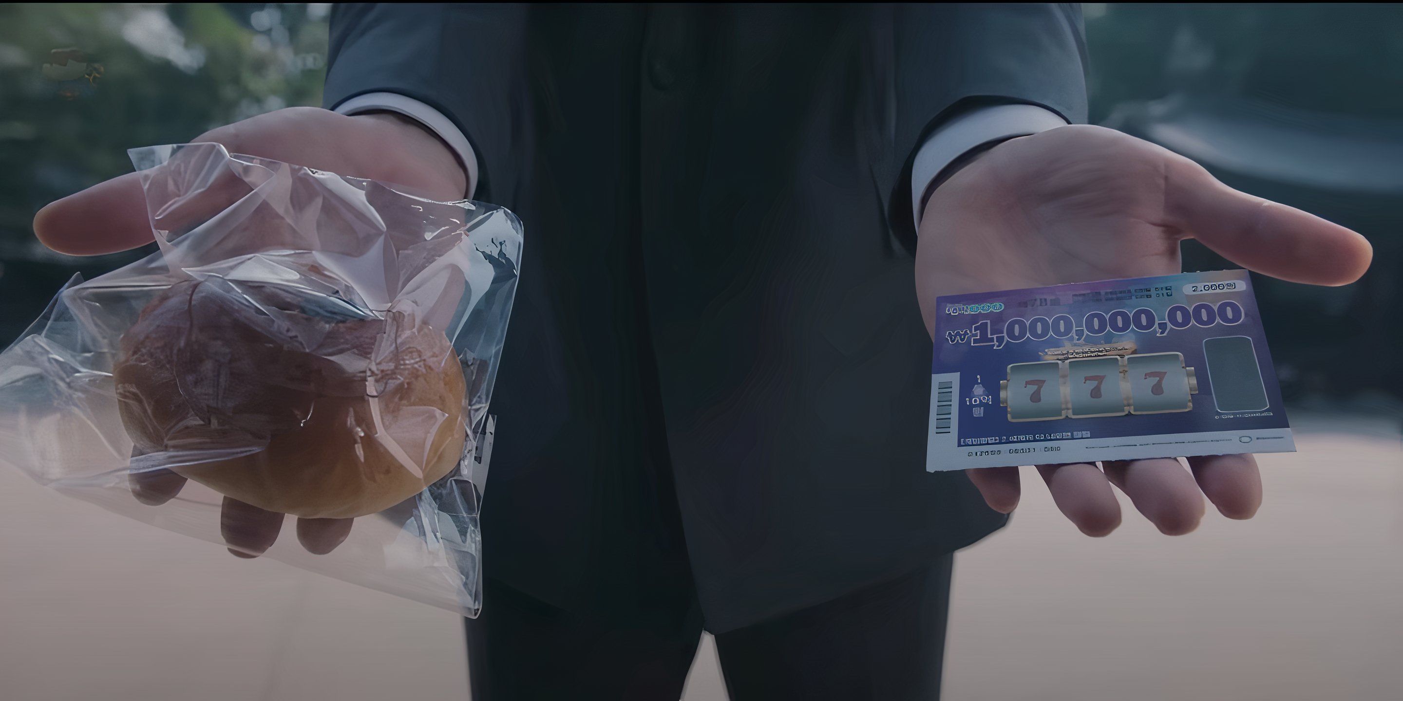 Bread or Lottery game from The Recruiter in Squid Game Season 2.