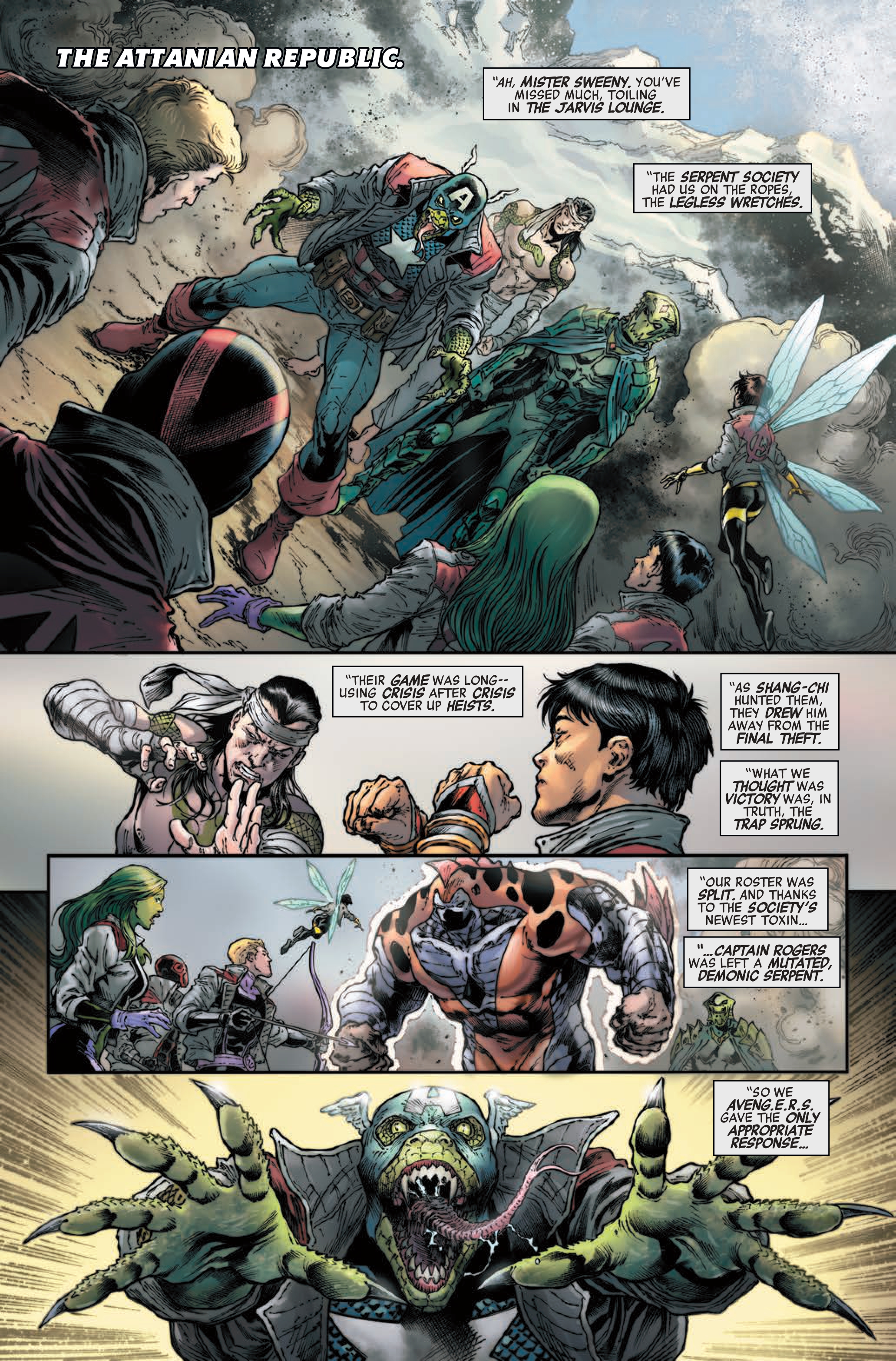 Interior pages from Avengers Assemble #5. 