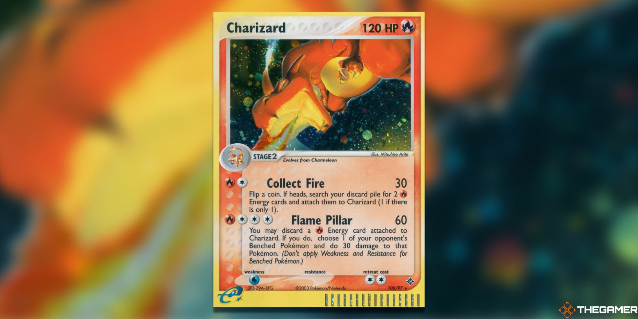 The Charizard Secret Rare from Dragon in the Pokemon TCG.