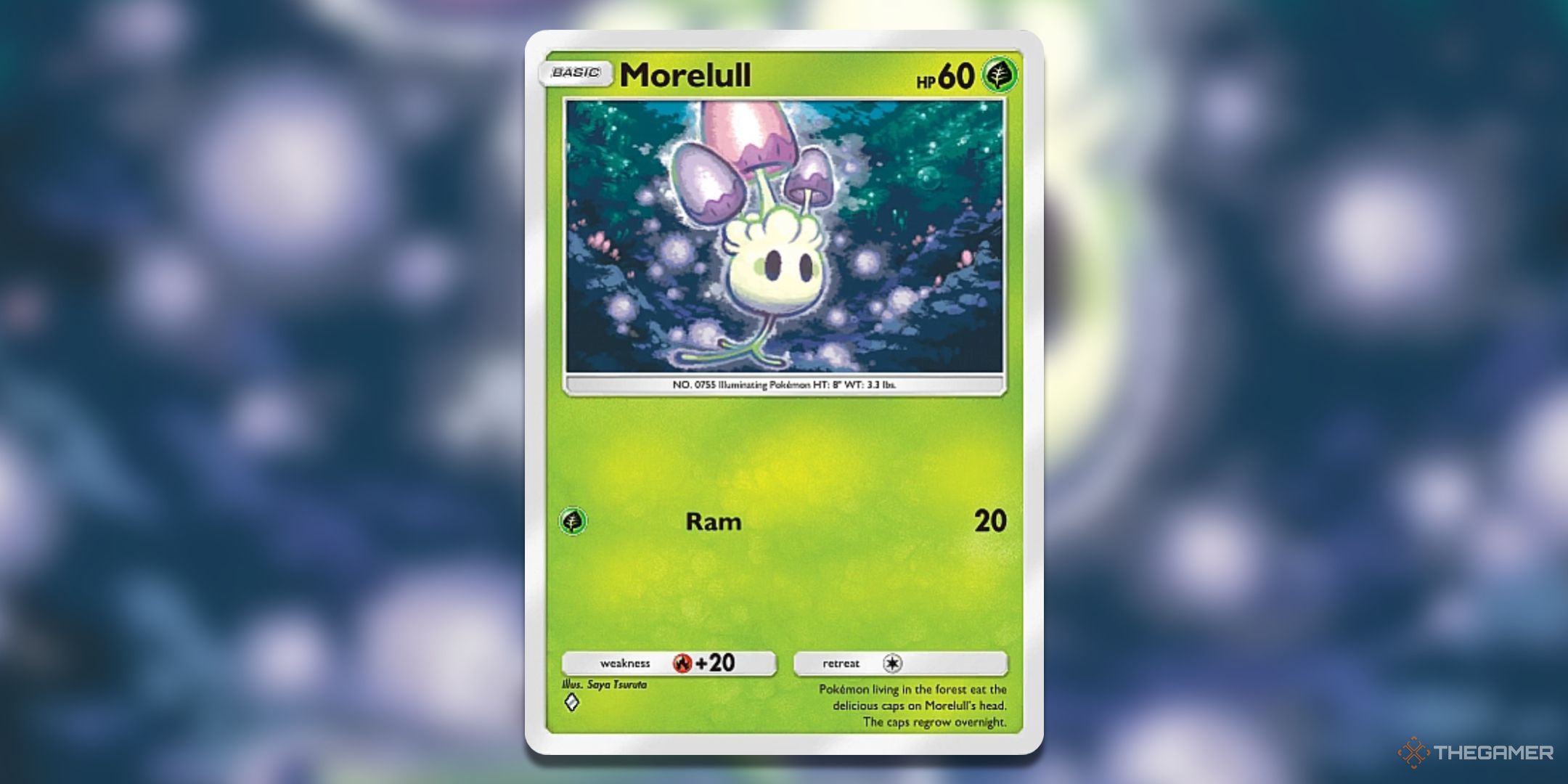 Morelull Mythical Island Pokemon TCG Pocket Card Art.