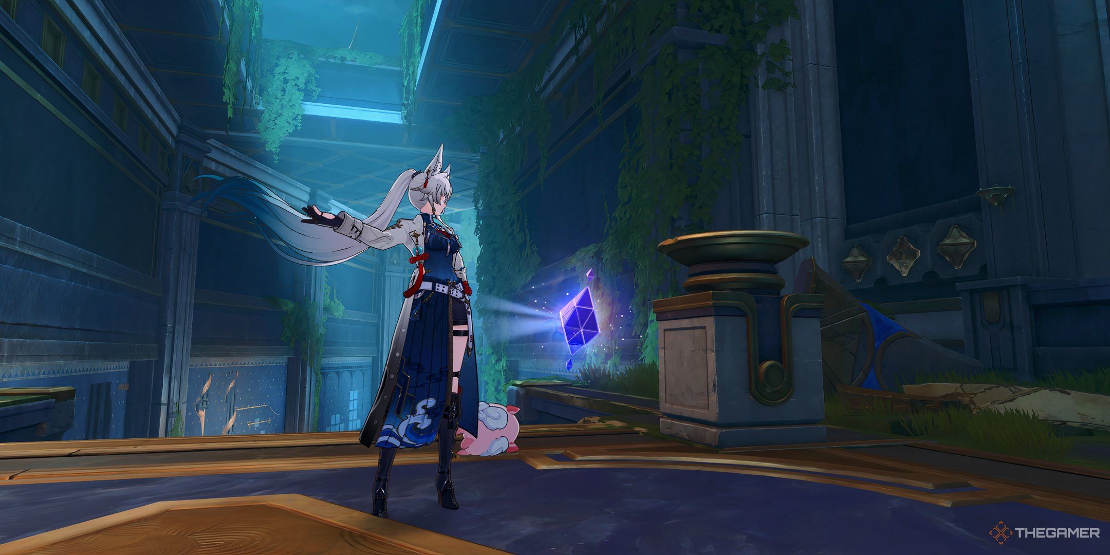 Feixiao in front of a Fragment of Recollection in Honkai: Star Rail.