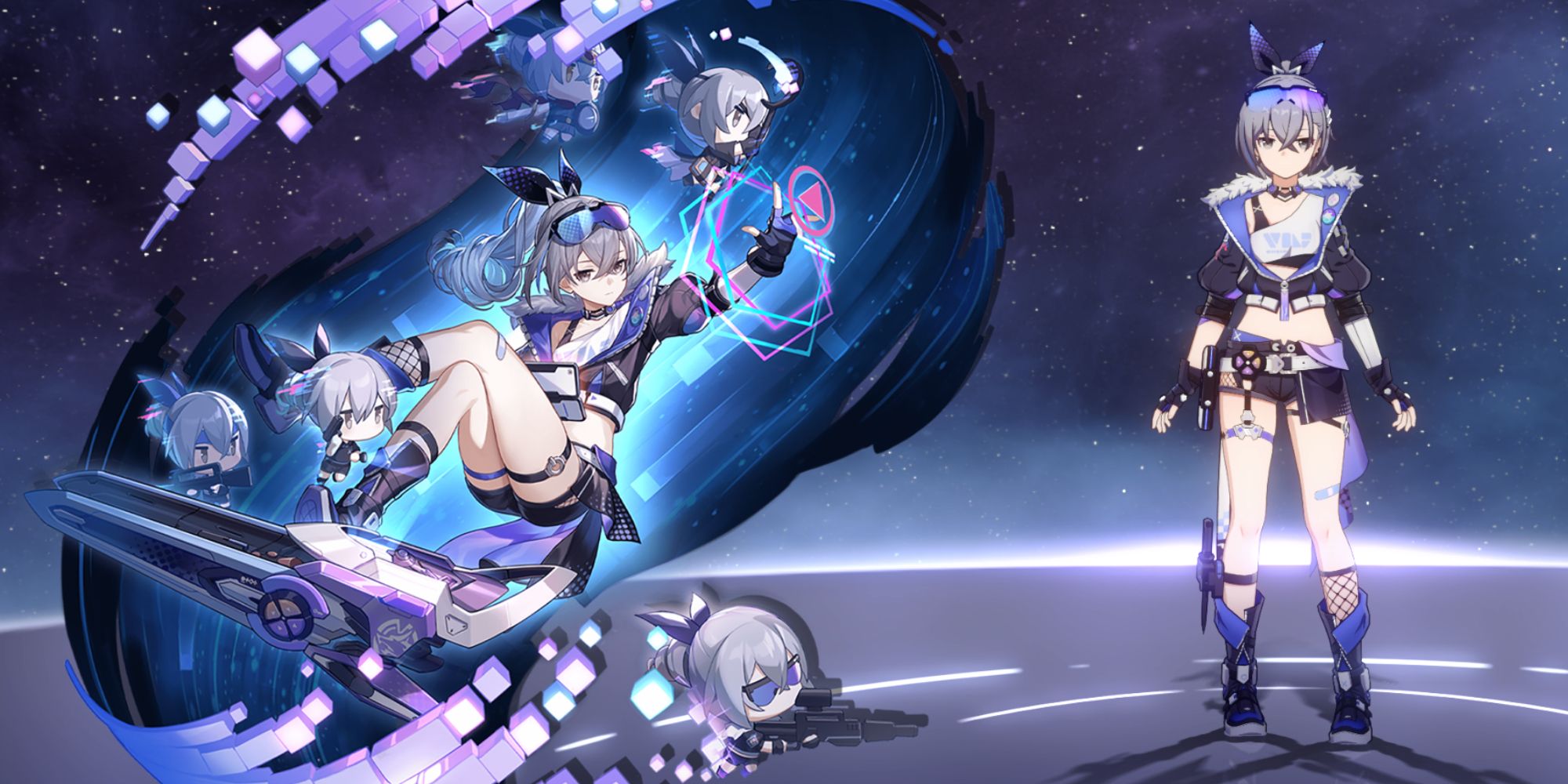 Silver Wolf splash art over the character in the Honkai Star Rail game menu.