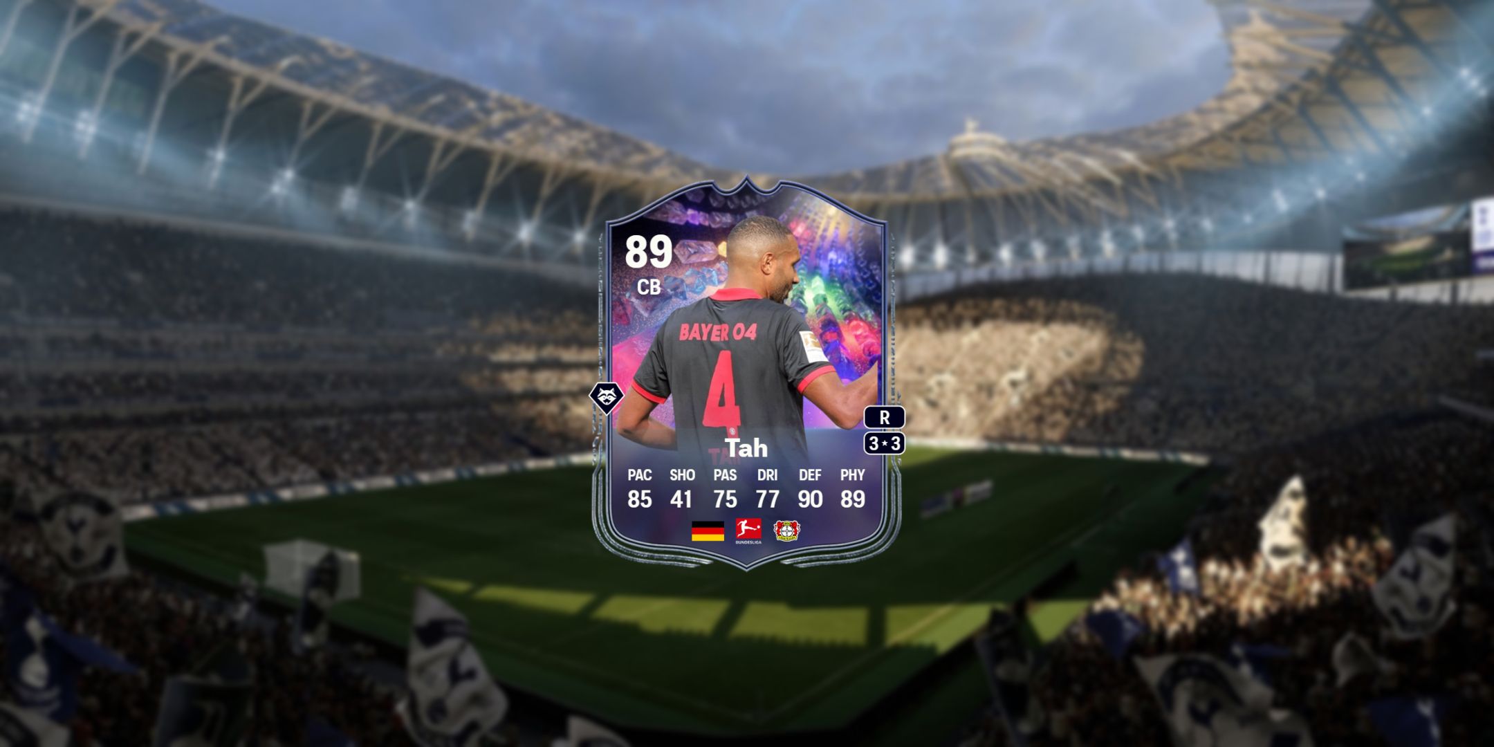 Jonathan Tah's card in EA Sports FC 25.