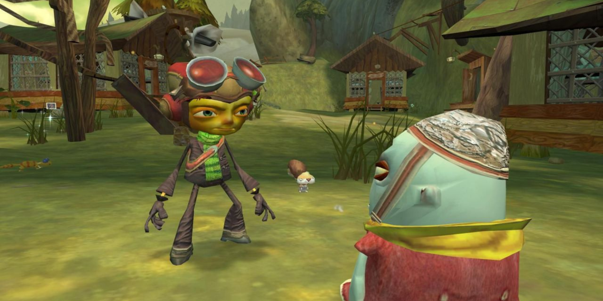 Psychonauts - Raz talking to Dogen with a squirrel behind him