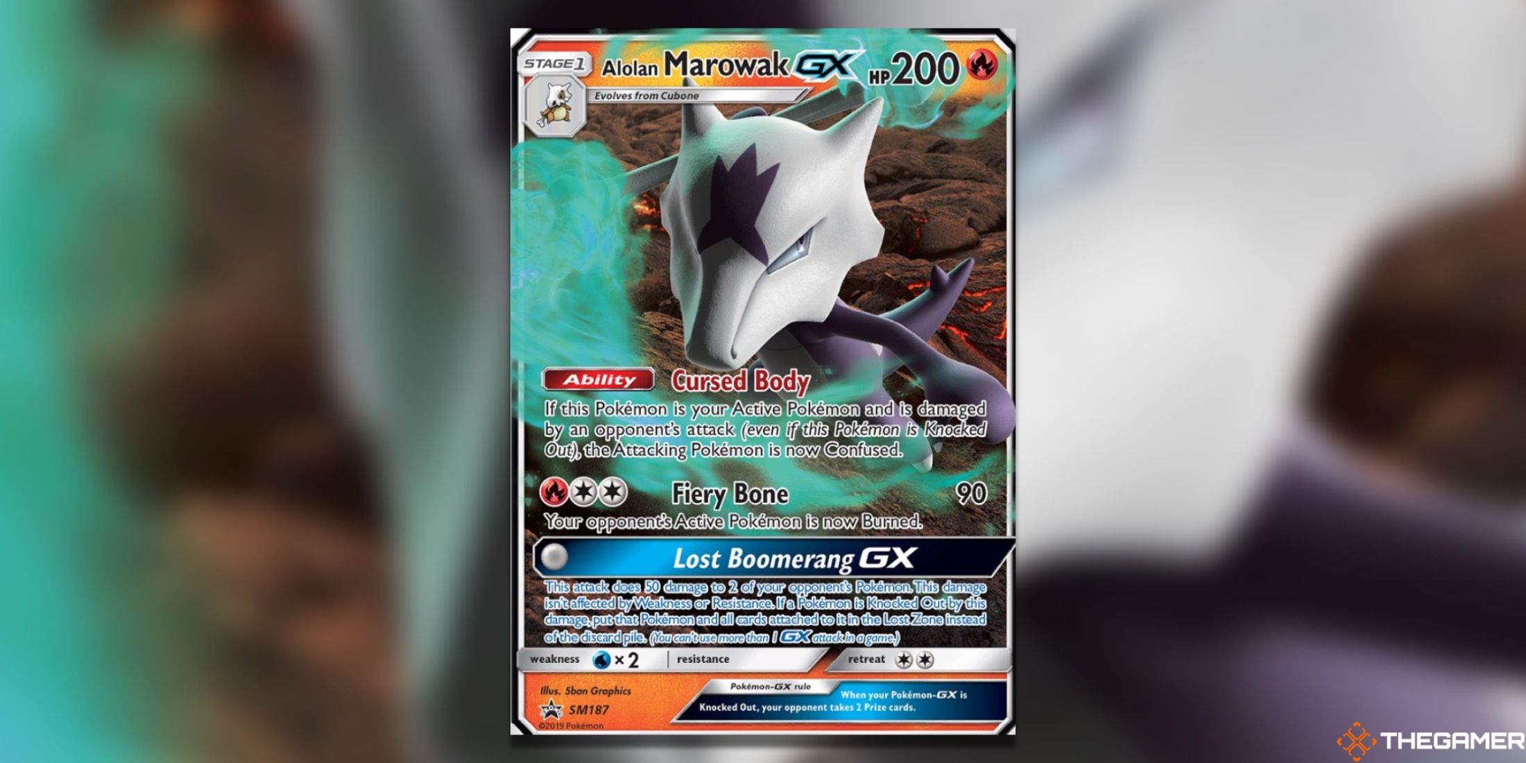 The Marowak Sun & Moon Promo from the Pokemon TCG.