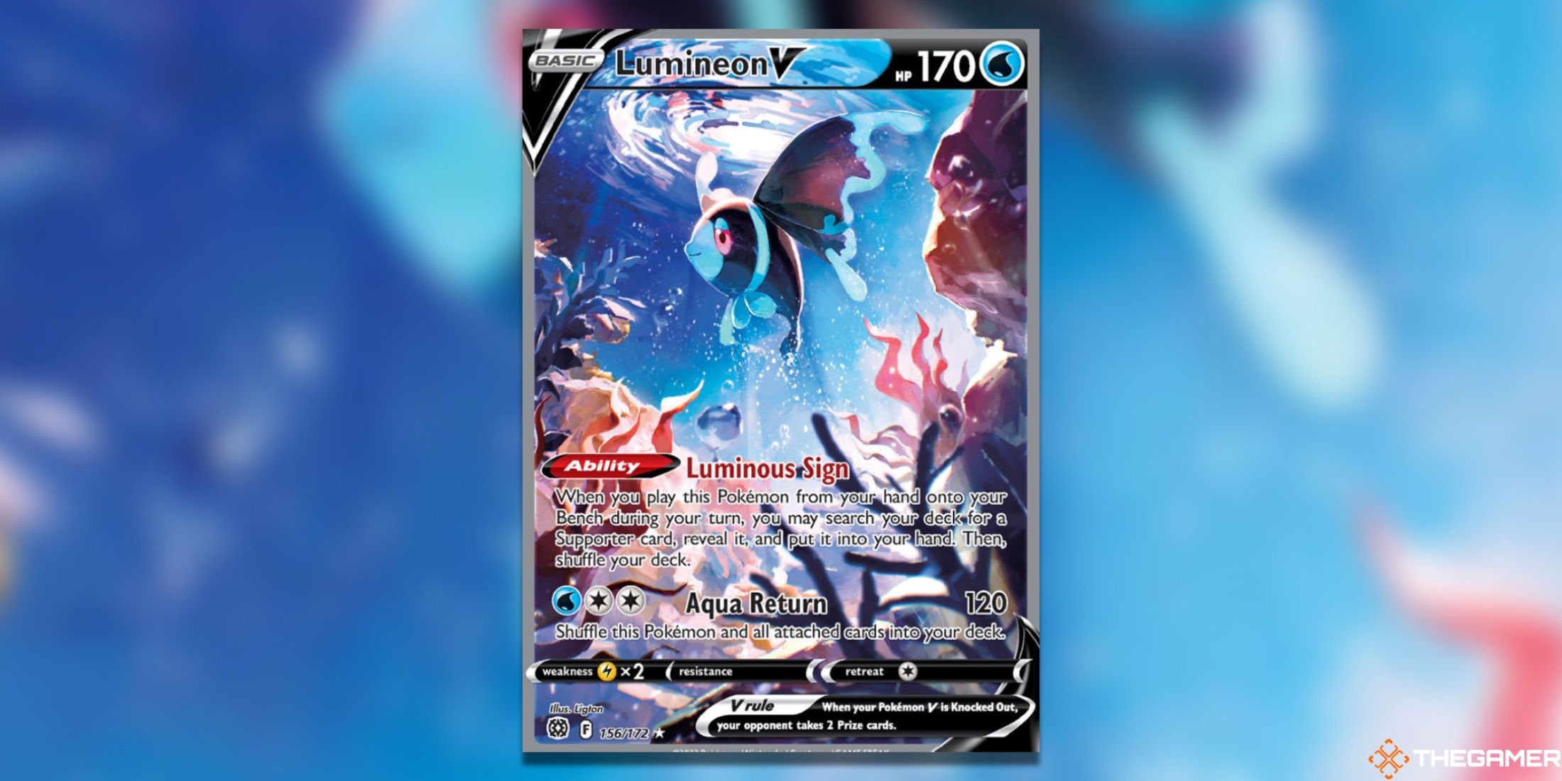 The Brilliant Stars Lumineon V Alternate Full Art from the Pokemon TCG.