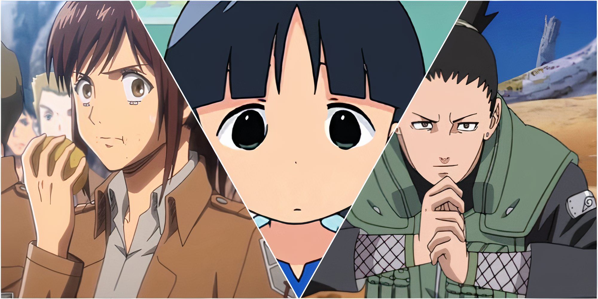 Sasha Blouse Attack On Titan, Sasazuka Nichijou, Shikamaru Nara Naruto, Most Relatable side characters in anime