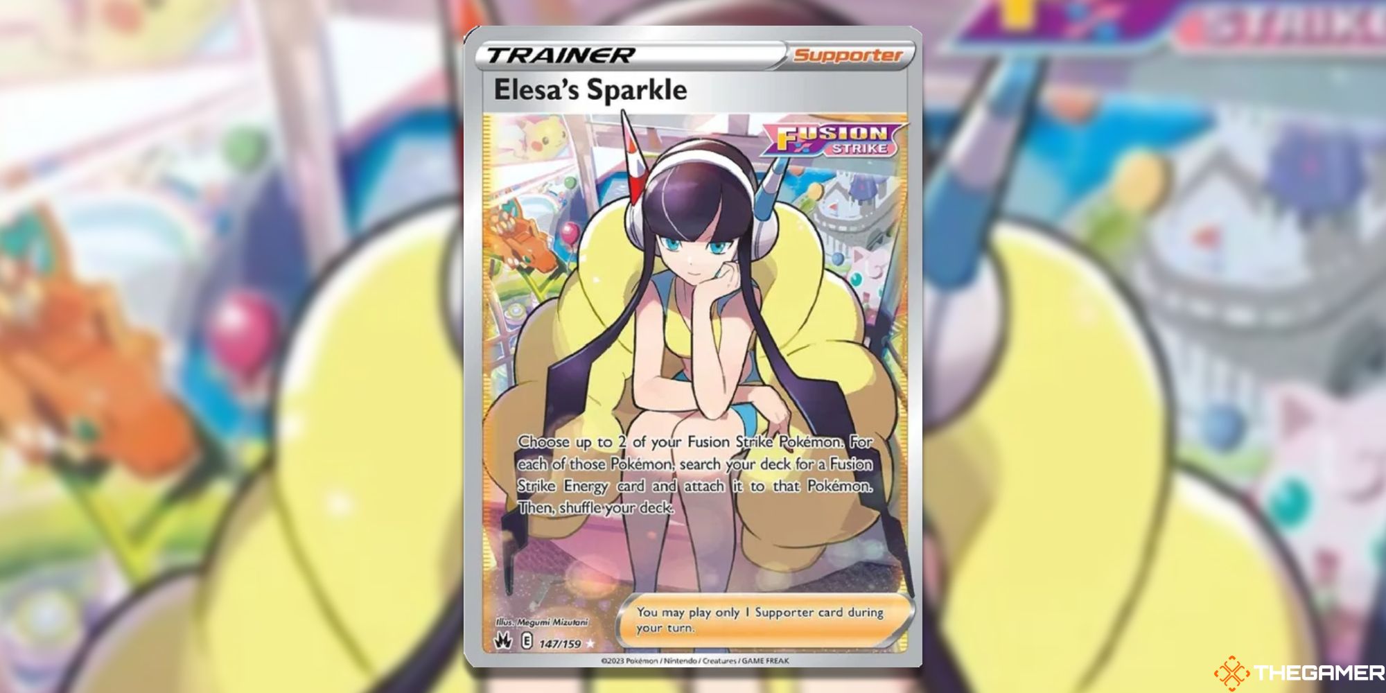 Image of the card Elesa's Sparkle in the Pokemon TCG, with art by Megumi Mizutani