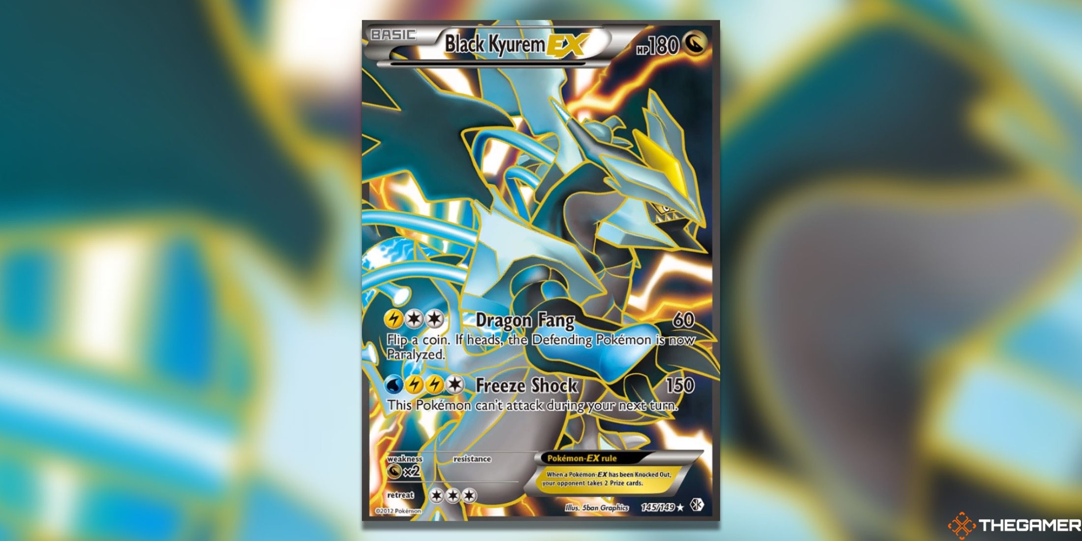 The Black Kyurem EX Full Art from Boundaries Crossed in the Pokemon TCG.