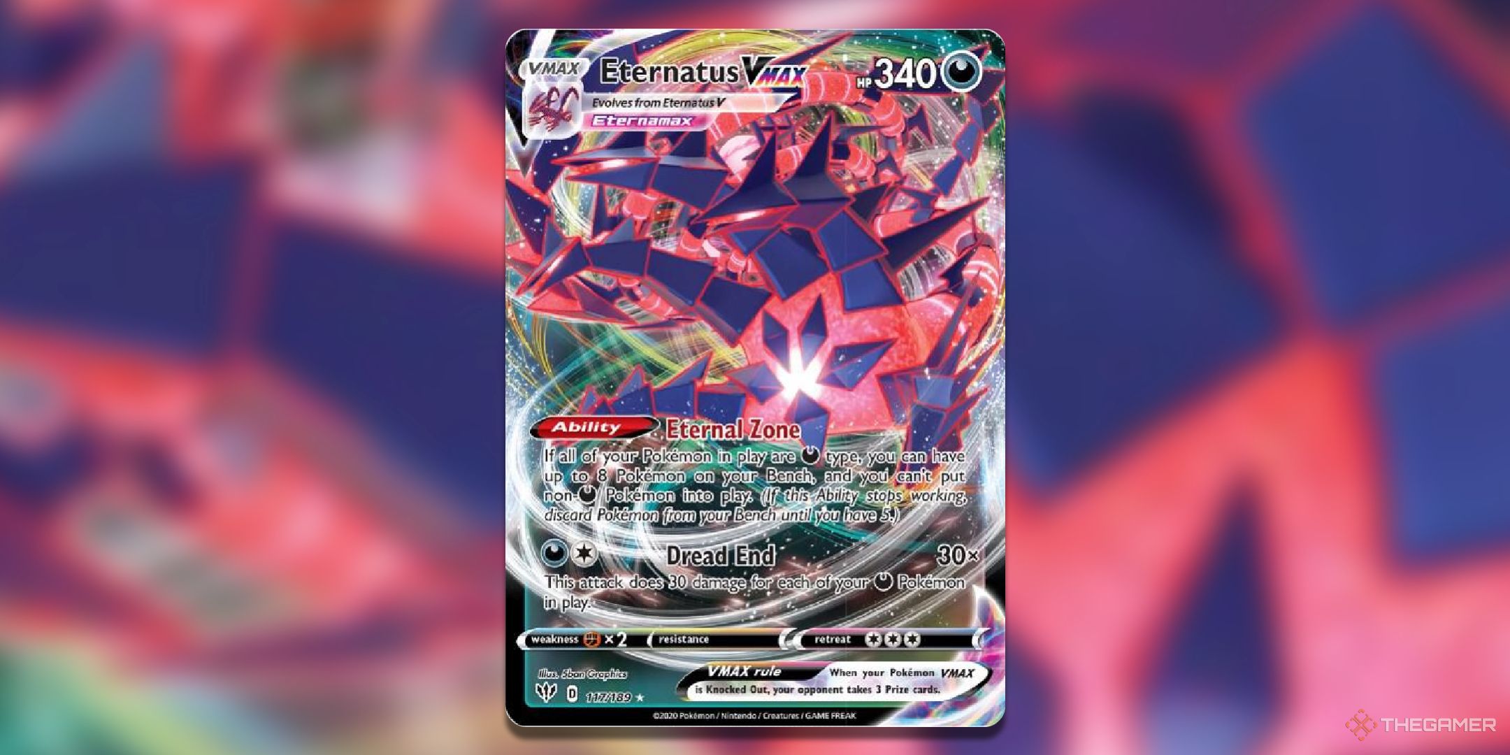 Eternatus Vmax Darkness Ablaze Pokemon TCG Card Art.