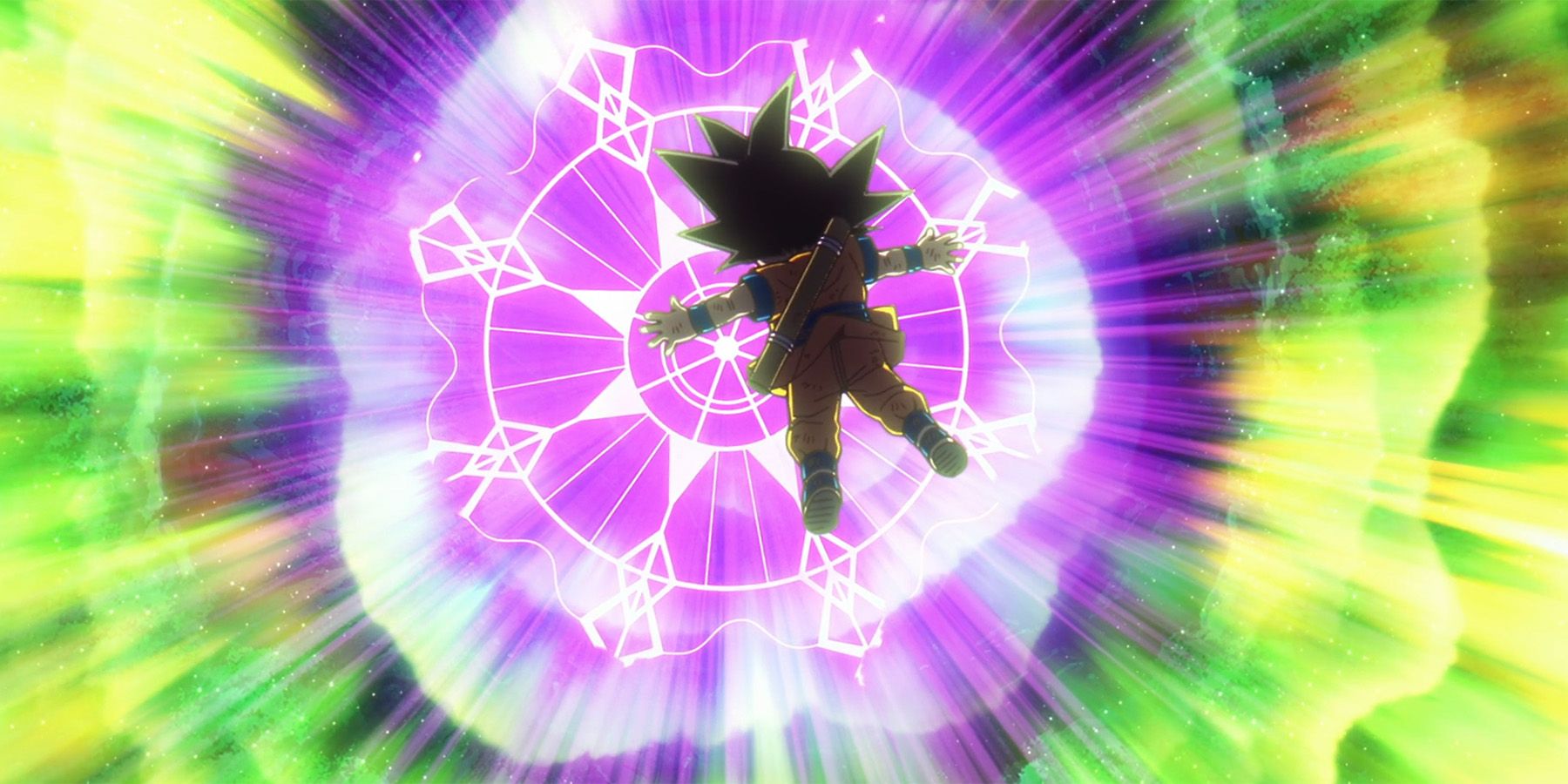 Goku falling towards Demon World shield in Dragon Ball DAIMA