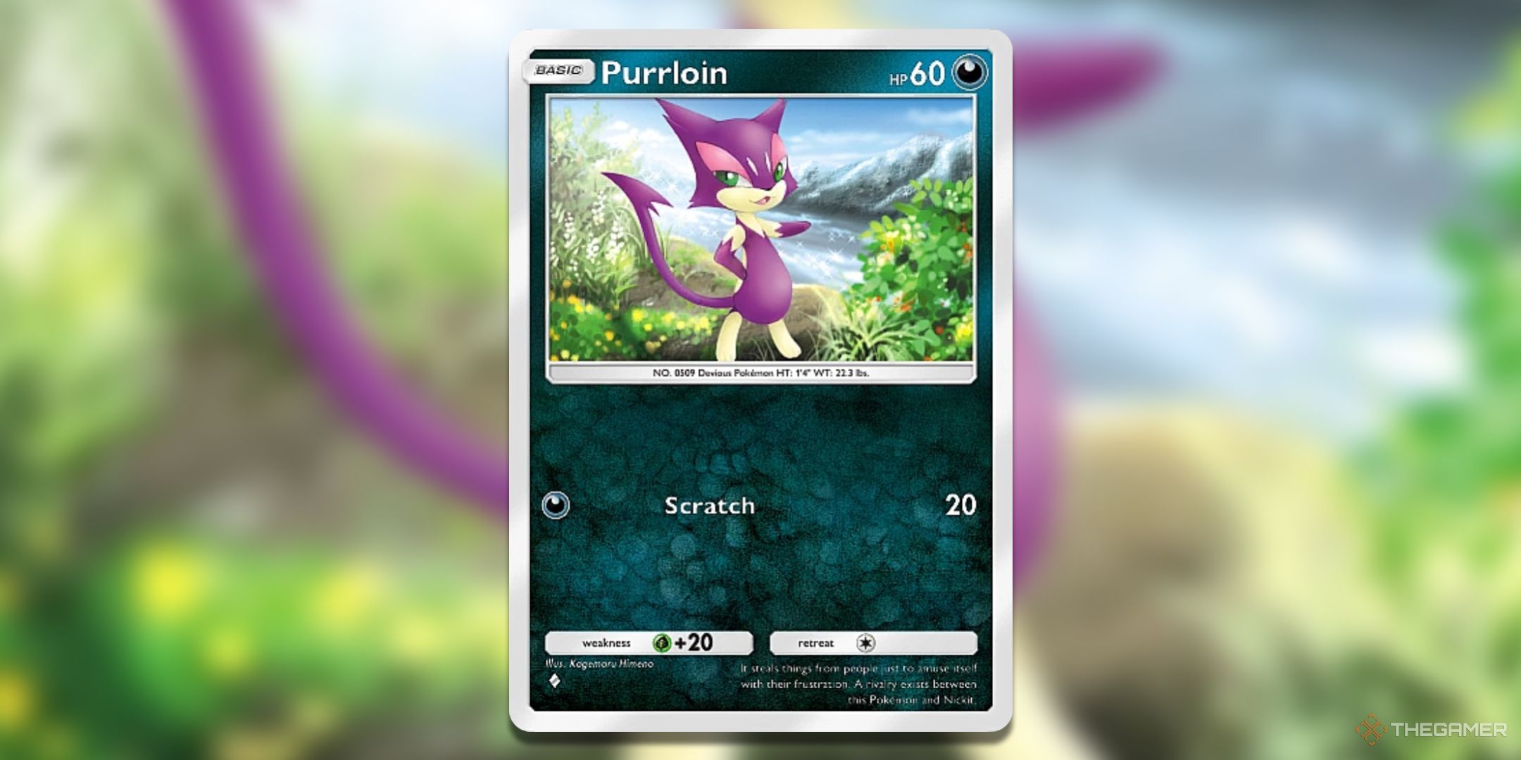 Purrloin Mythical Island Pokemon TCG Pocket Card Art.