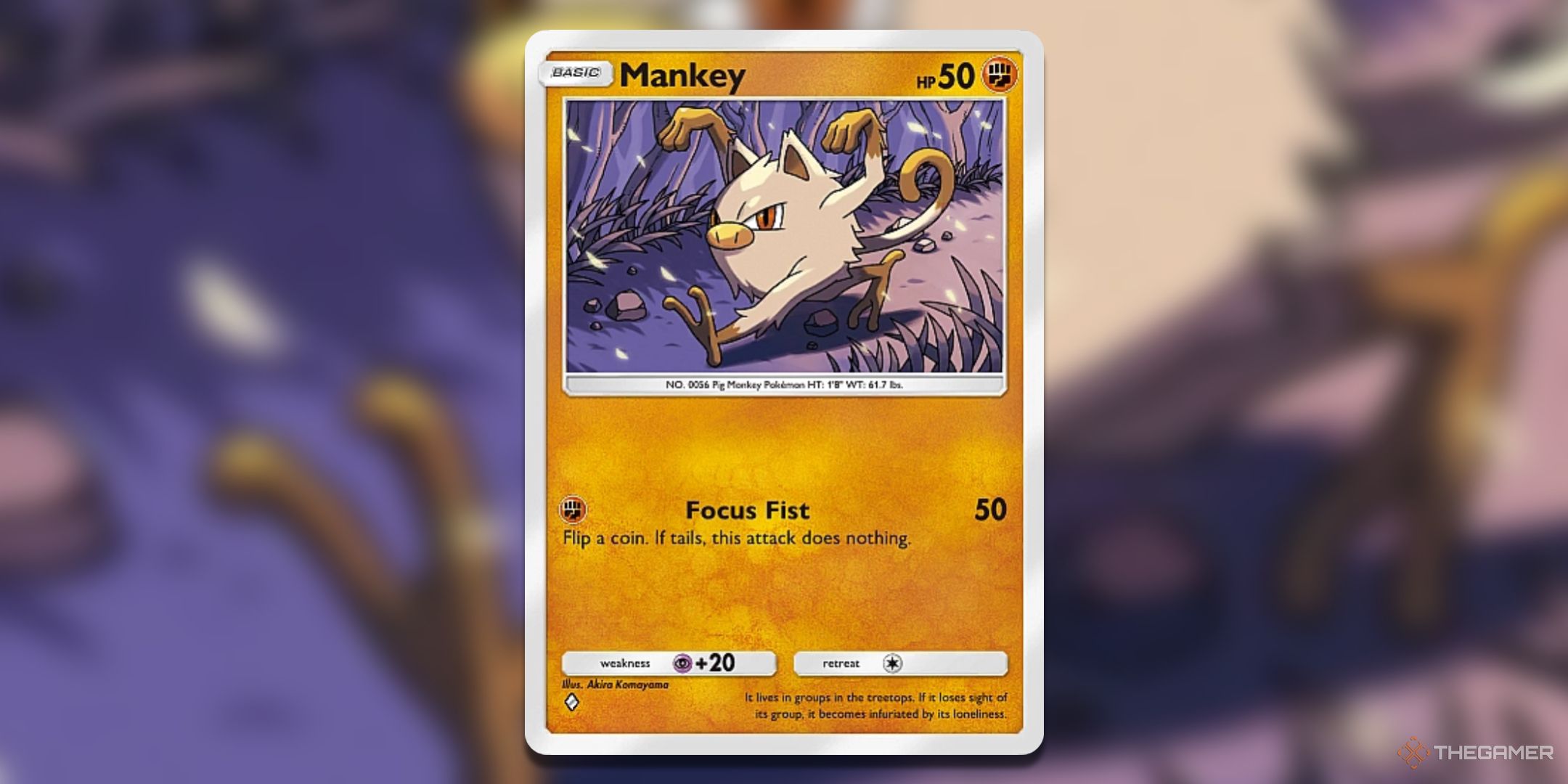 Mankey Mythical Island Pokemon TCG Pocket Card Art.