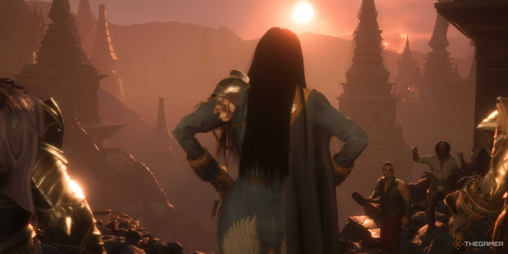 Rook looking off into the sunset in the Dragon Age: The Veilguard ending